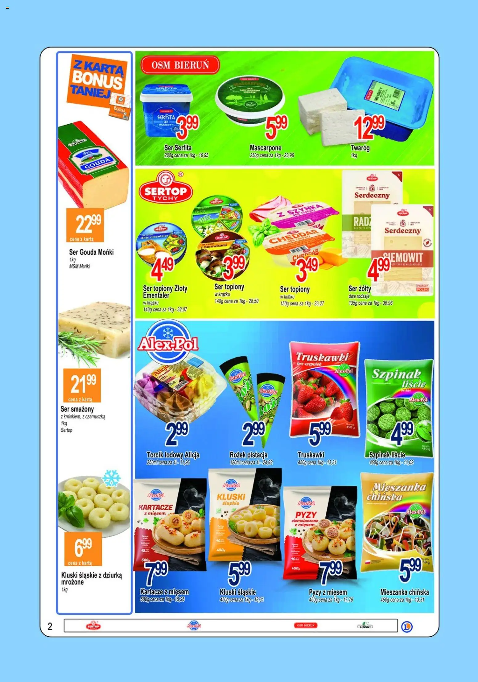 E.Leclerc gazetka - Tychy od 14.04.2026 | Strona: 2 | Produkty: Ser żółty, Mascarpone, Ser, Truskawki bez szypułek