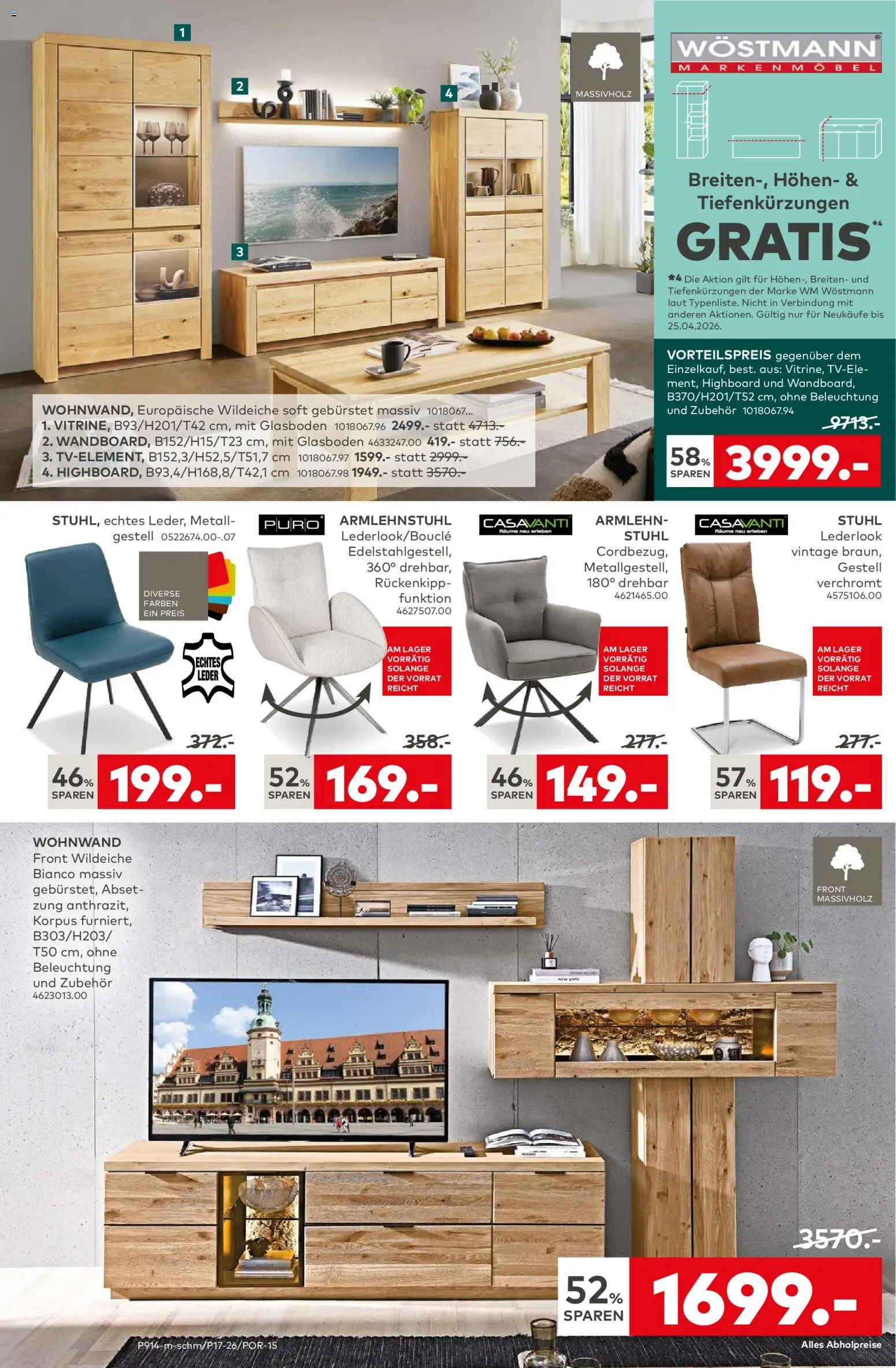 Porta! Prospekt Laatzen – gültig ab 13.04.2026 | Seite: 10 | Produkte: Wohnwand, HIghboard, Stuhl