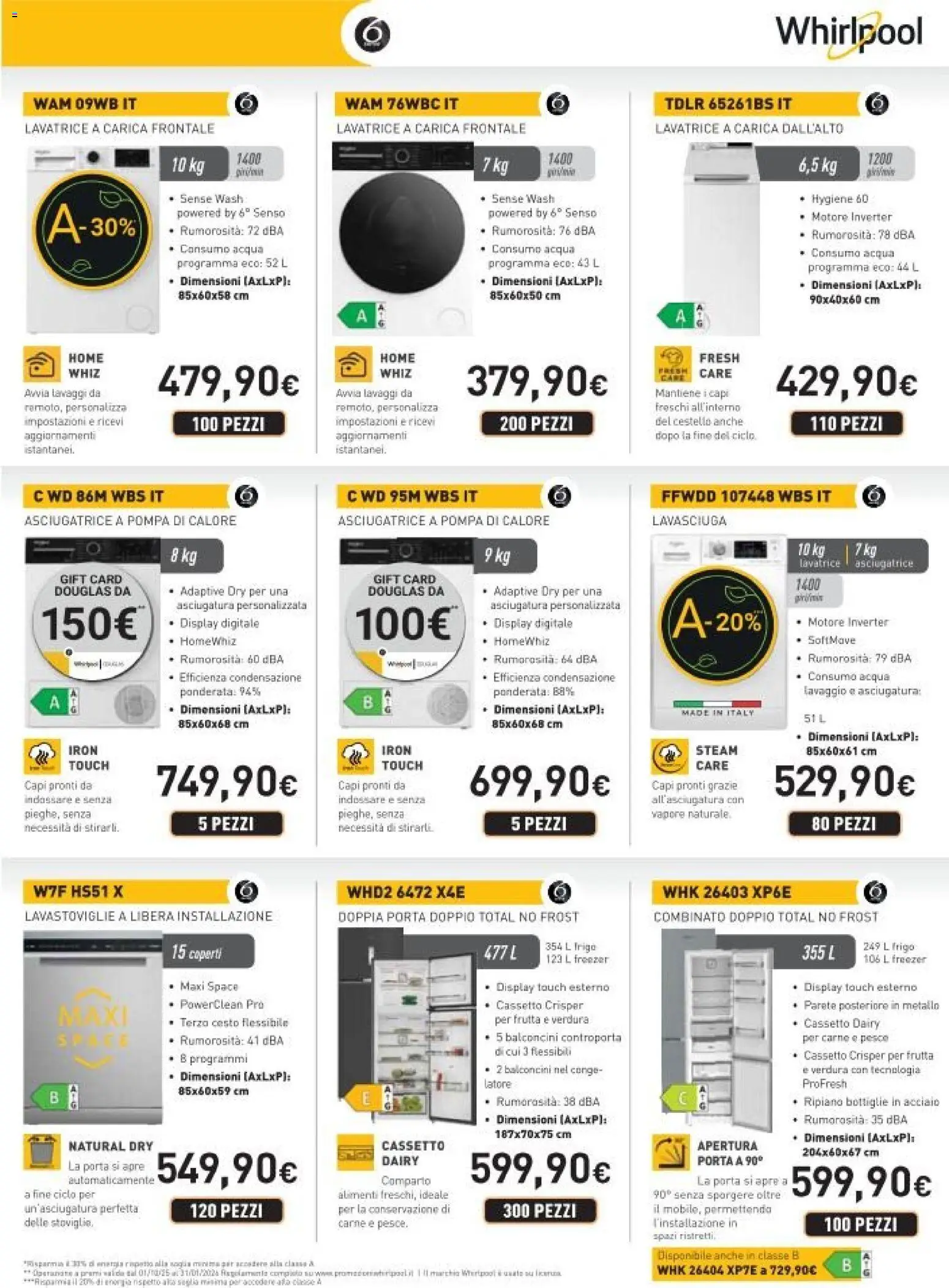 Volantino Unieuro del 26.11.2025 | Pagina: 33 | Prodotti: Ripiano, Pesce, Asciugatrice, Lavastoviglie