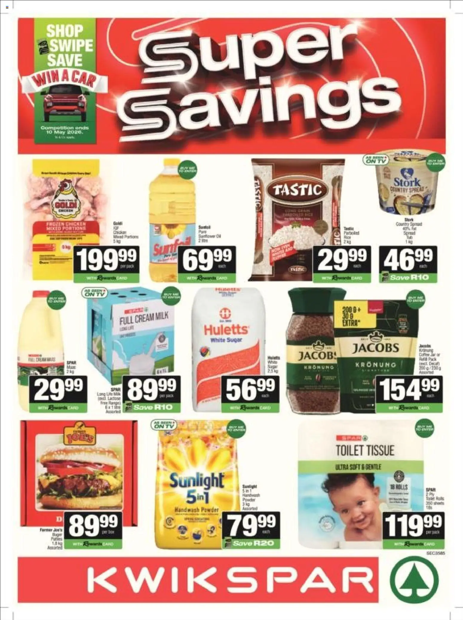 New KWIKSPAR catalogue – valid from 22.04.2026 | Page: 1 | Products: Toilet, Milk, Chicken, Sugar