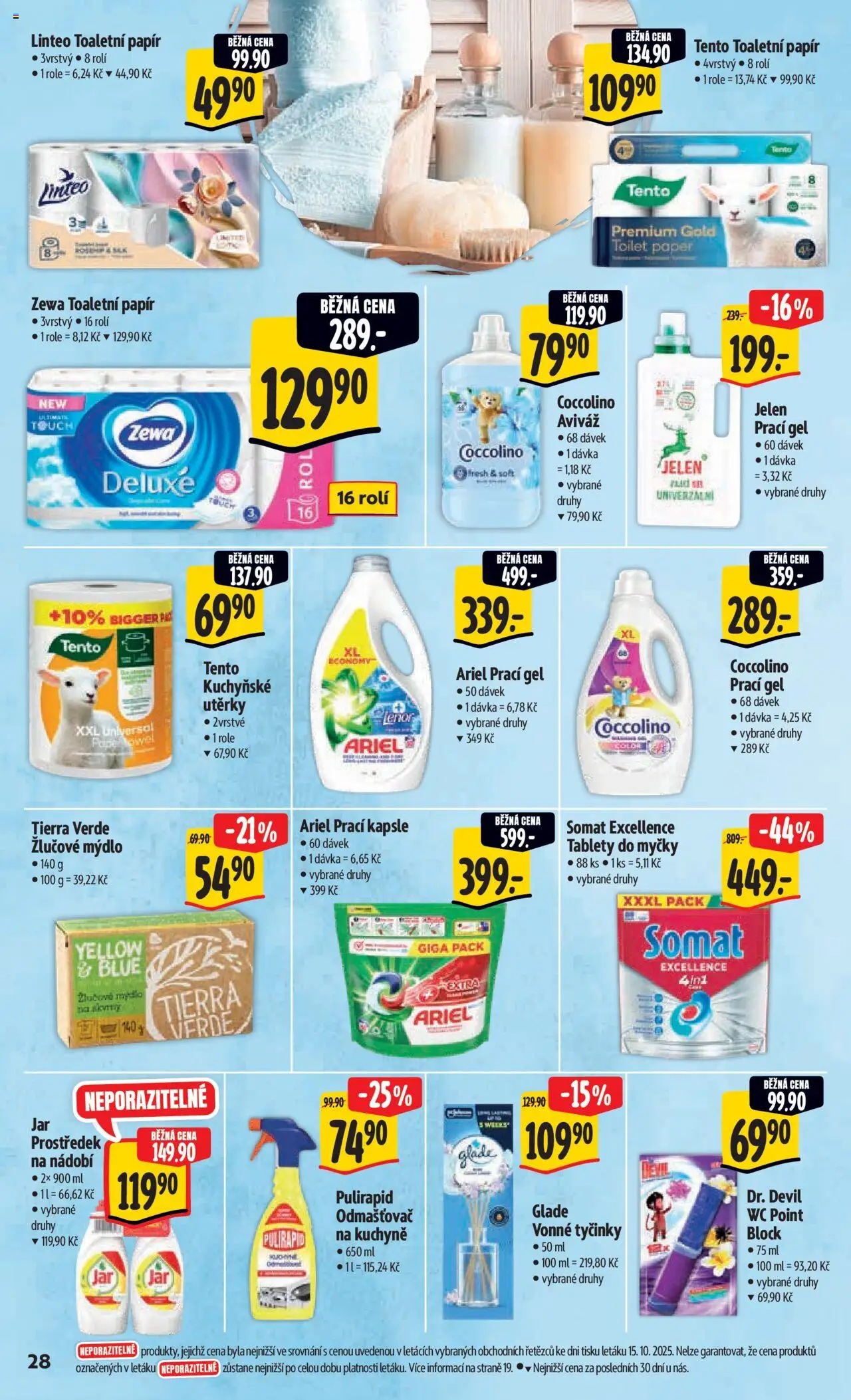 Albert leták - Hypermarket od 22.10.2025 | Strana: 37 | Produkty: Žlučové mýdlo, Utěrky, Toaletní papír, Zewa Toaletní papír