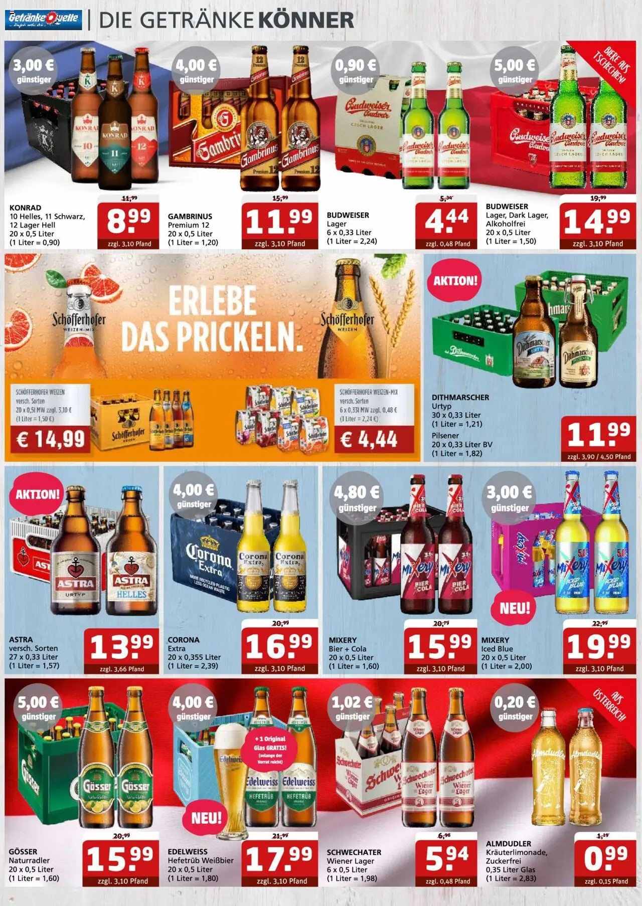 Getränke Quelle Prospekt - gültig ab dem 04.08.2025 | Seite: 2 | Produkte: Cola, Bier, Budweiser, Mixery