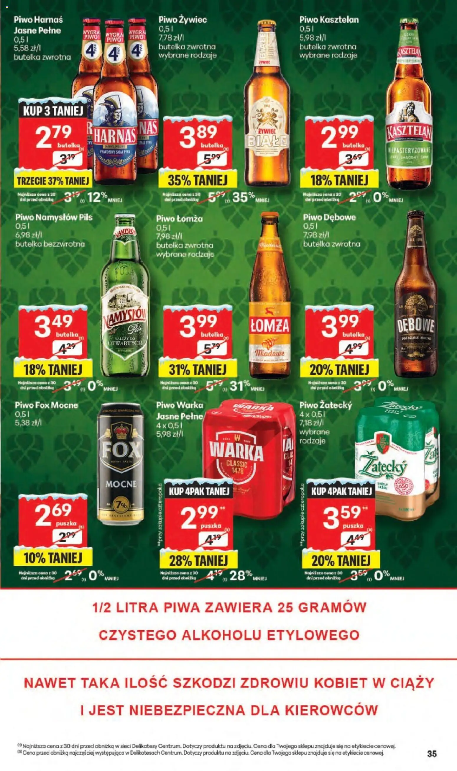 Delikatesy Centrum Gazetka od 11.12.2025 | Strona: 35 | Produkty: Piwo Warka, Harnaś, Piwo, Piwo Namysłów