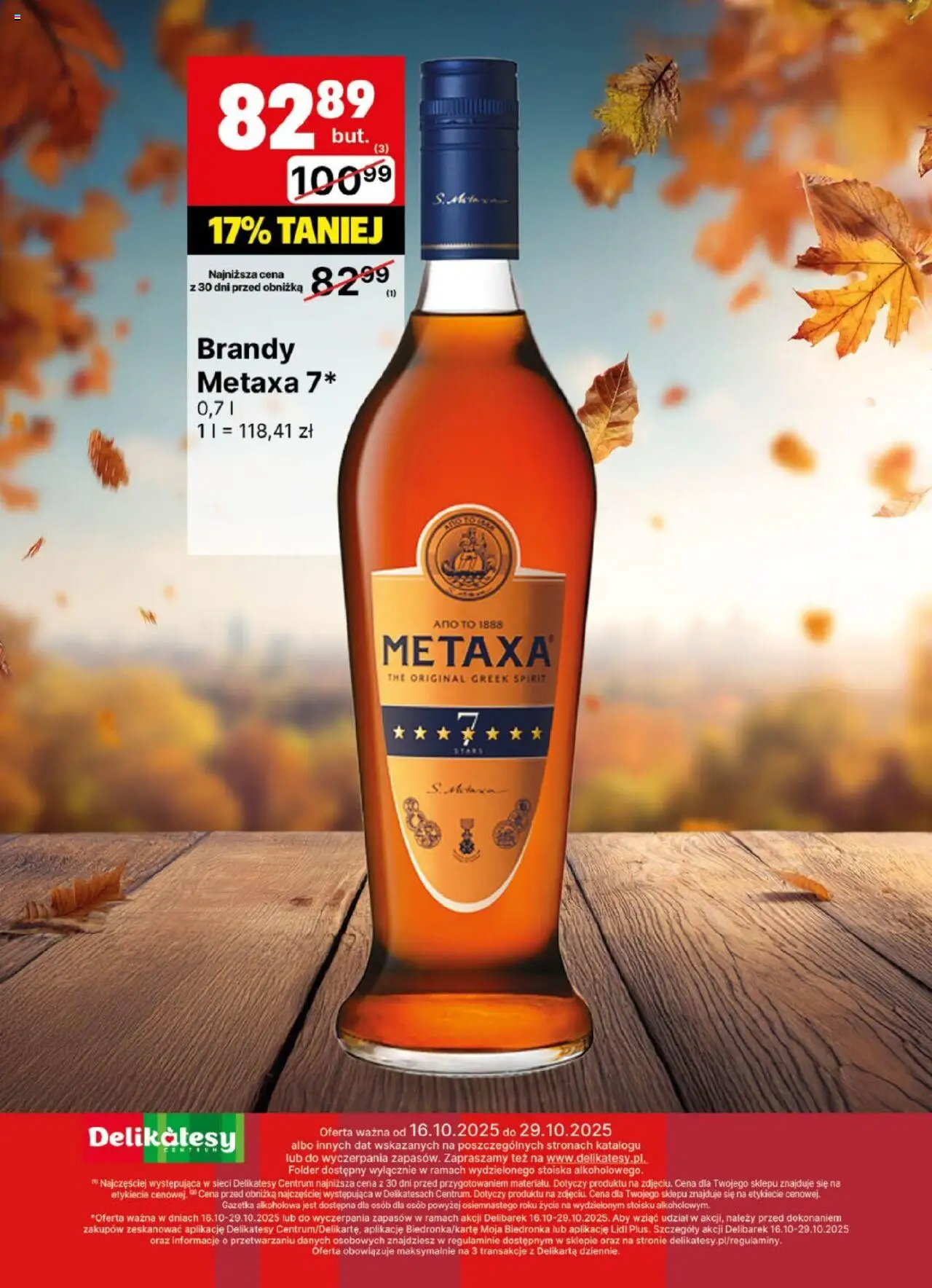 Delikatesy Centrum Gazetka - DeliBarek od 16.10.2025 | Strona: 30 | Produkty: Metaxa, Delikatesy