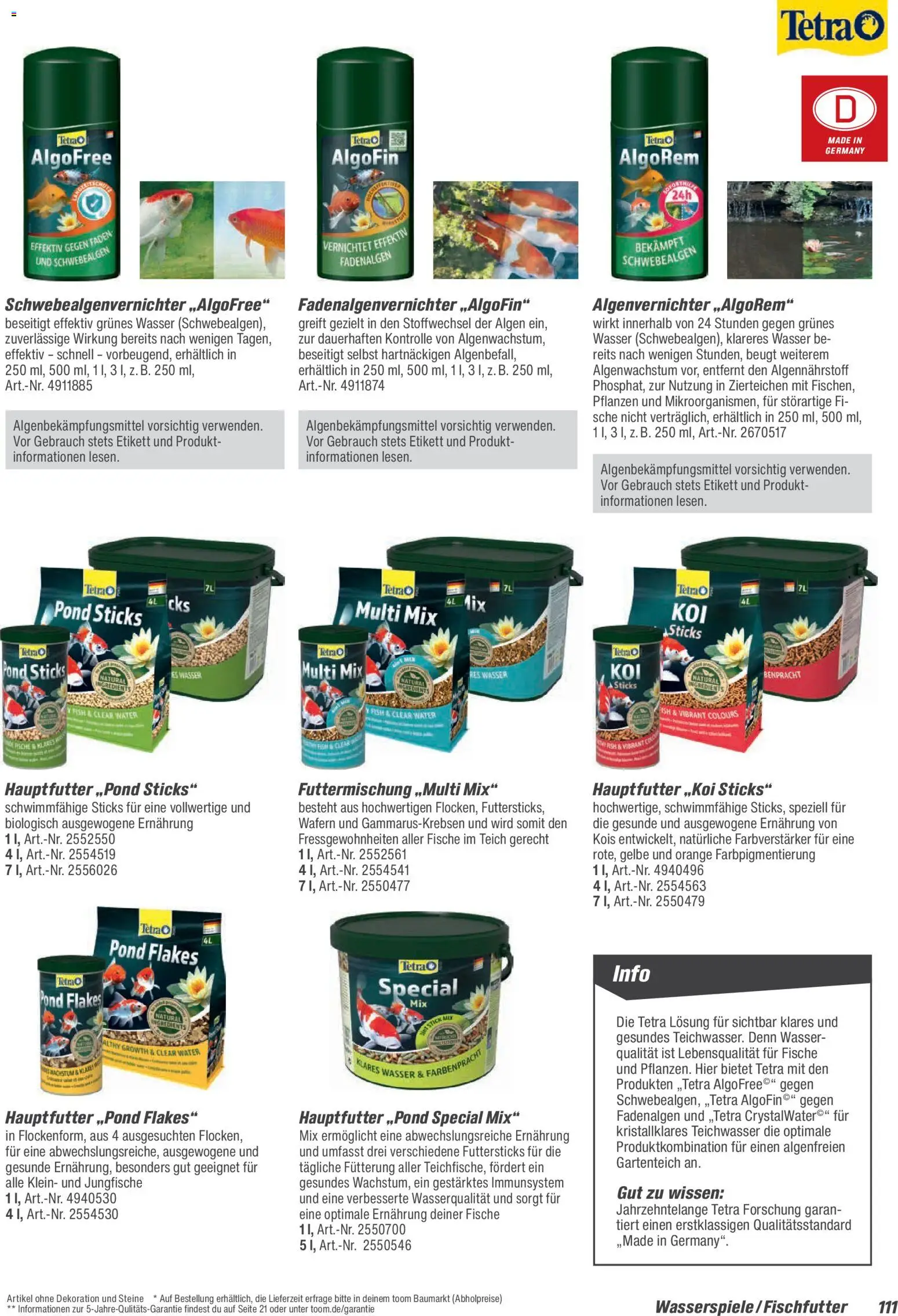 Toom Baumarkt Gartenpflege & Teich 2026 – gültig ab 20.02.2026 | Seite: 111 | Produkte: Wasser