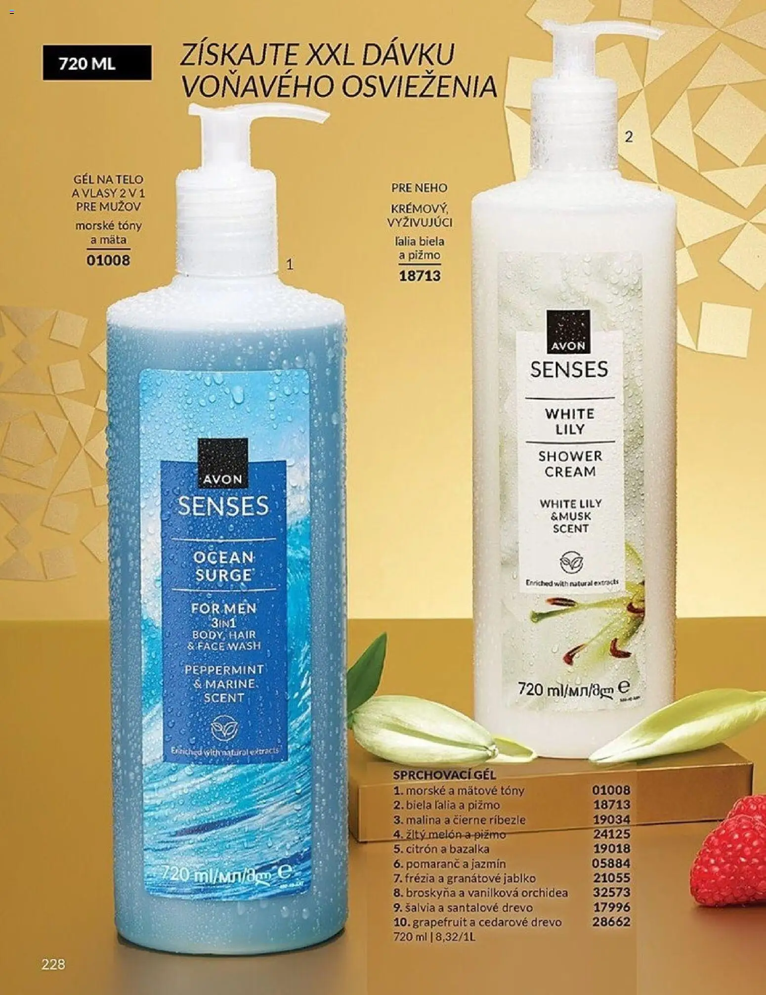 Nové Avon akcie – leták je platný od 01.12.2025 | Strana: 228 | Produkty: Ríbezle, Grapefruit, Melón, Orchidea