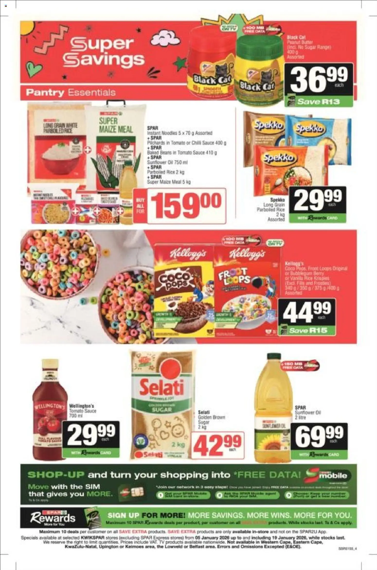 New KWIKSPAR catalogue – valid from 05.01.2026 | Page: 4 | Products: Sim, Noodles, Tomato sauce, Sauce