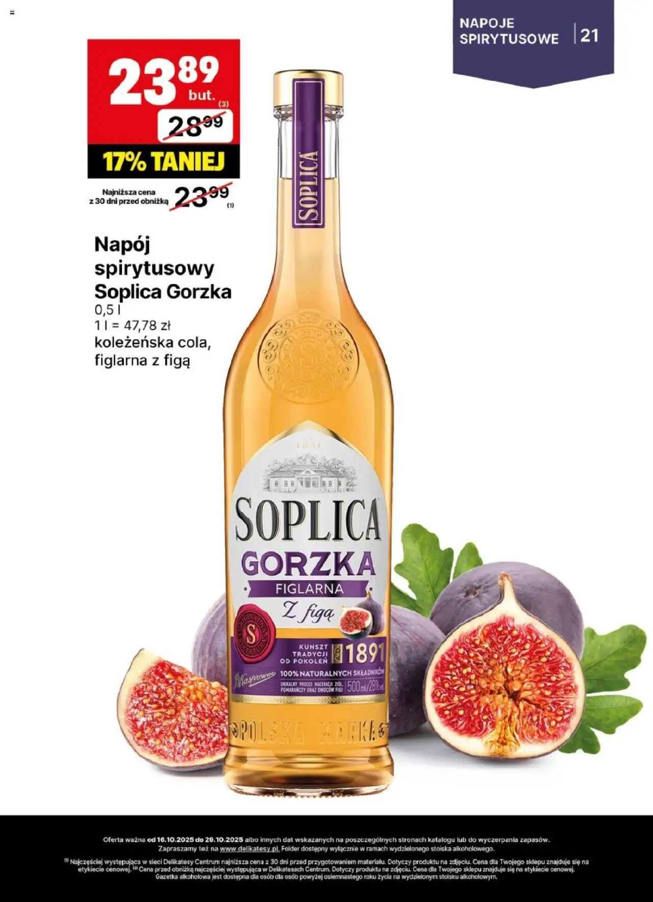 Delikatesy Centrum Gazetka - DeliBarek od 16.10.2025 | Strona: 21 | Produkty: Napoje, Delikatesy