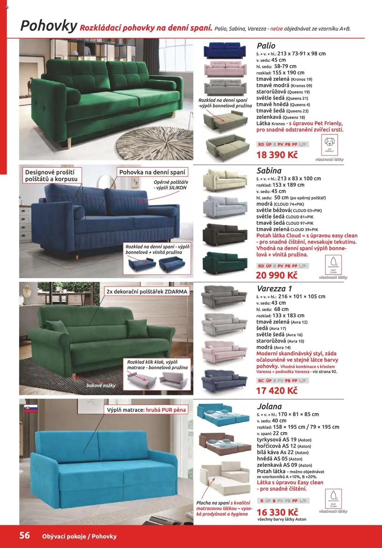 ORFA nábytek katalog 2025-2026 od 01.10.2025 | Strana: 56 | Produkty: Polštáře, Káva, Polštář, Barvy