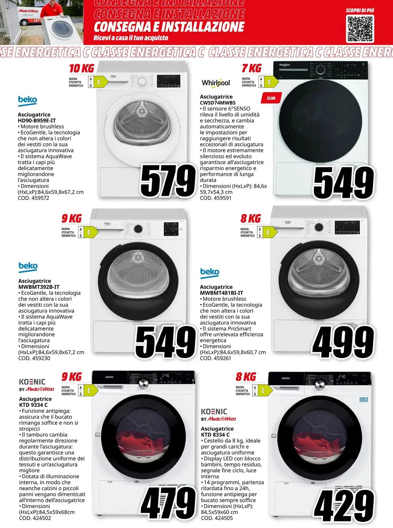 Volantino Media World del 03.10.2025 | Pagina: 5 | Prodotti: Calzini, Asciugatrice