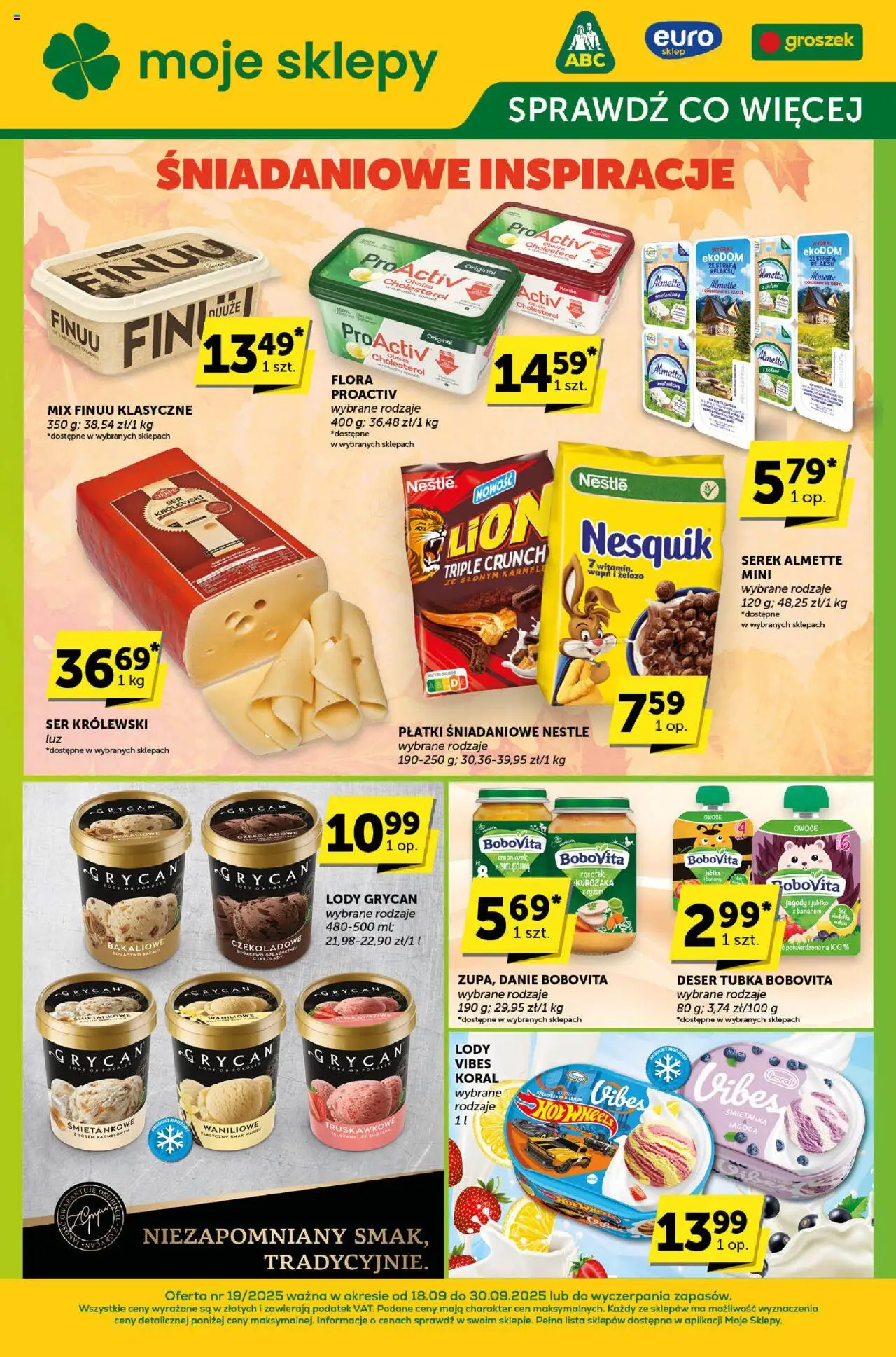 Groszek Gazetka - Sprawdź, co więcej od 18.09.2025 | Strona: 1 | Produkty: Żelazo, Lody Grycan, Lody, Owoce