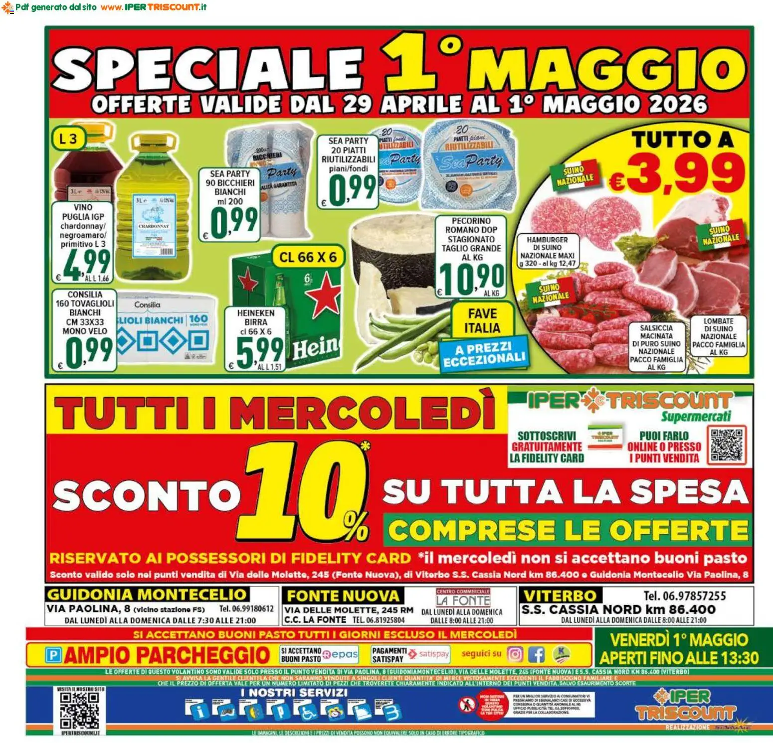 Volantino Ipertriscount del 29.04.2026 | Pagina: 20 | Prodotti: Birra, Suino, Heineken, Hamburger
