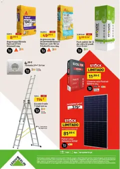 Pré-visualização Leroy Merlin Catálogo válido de 19.02.2026 | Página: 19 | Produtos: Escada, Argamassa, Tomada, Cimento