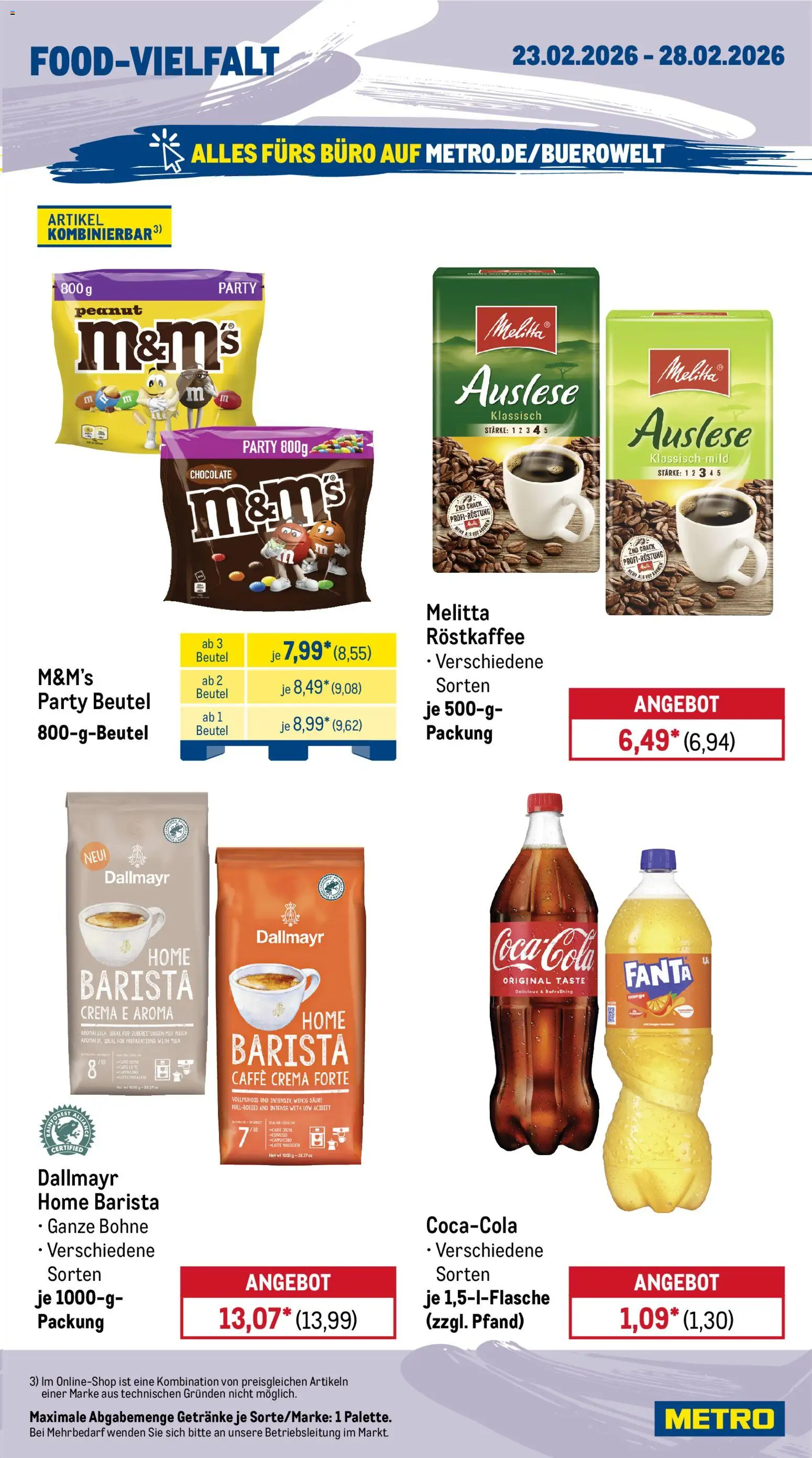 Metro Prospekt 	 – gültig ab 23.02.2026 | Seite: 13 | Produkte: Fanta, Milch, M&M's, Dallmayr