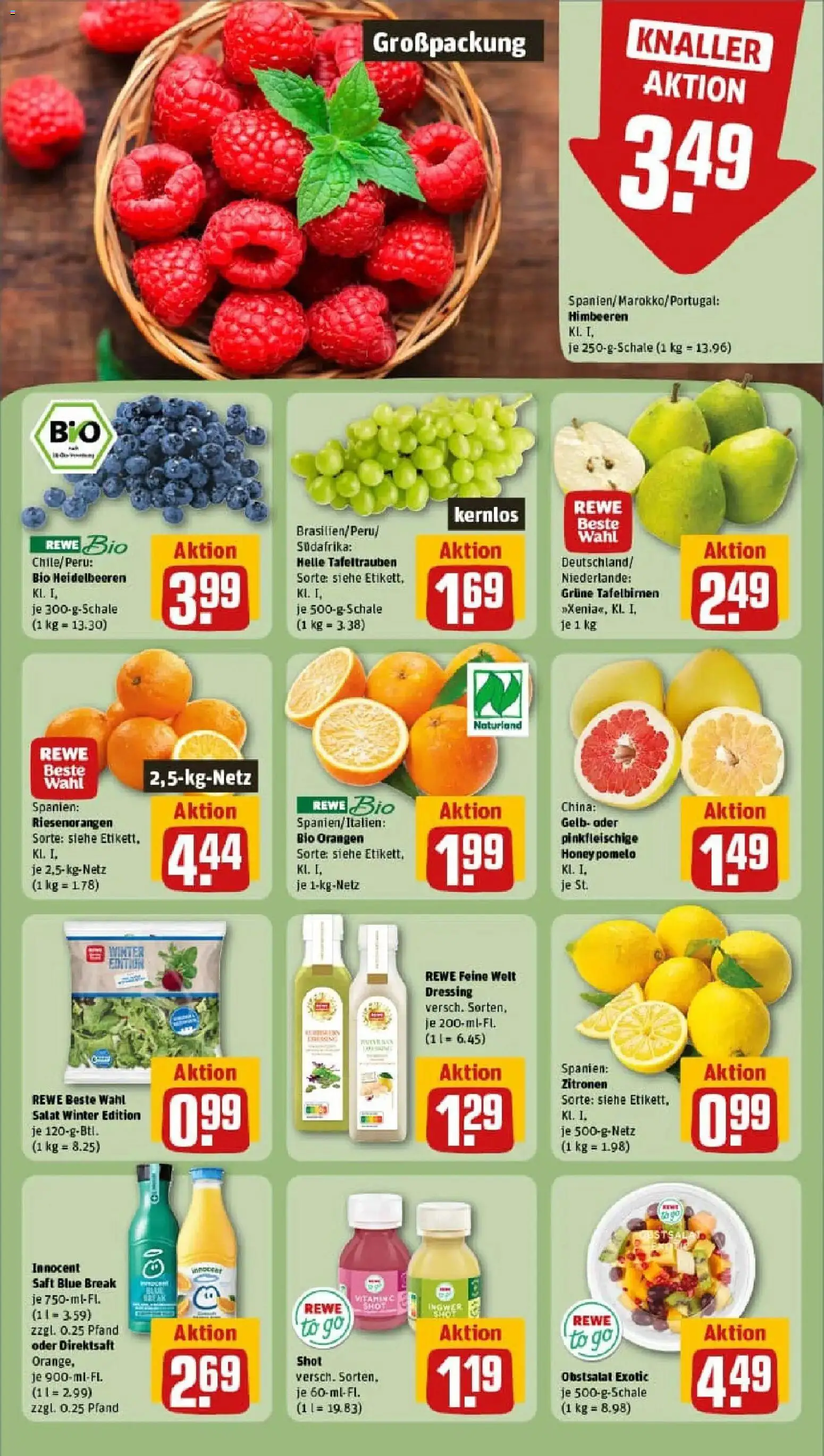 Rewe prospekt Heidelberg	 – gültig ab 26.01.2026 | Seite: 6 | Produkte: Himbeeren, Orangen, Heidelbeeren, Zitronen