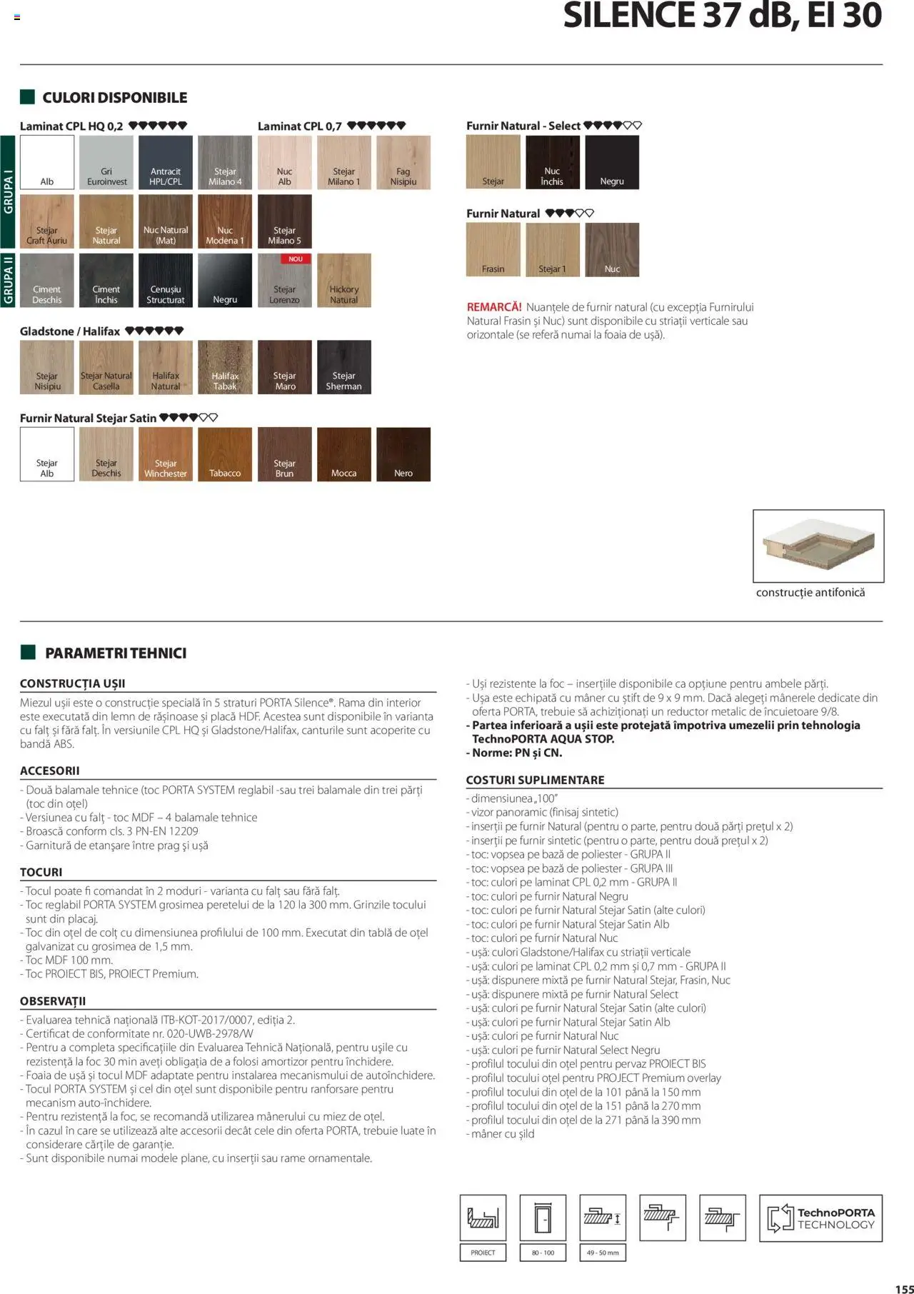 Catalog Proges – valabil de la 01.05.2025 | Pagină: 155 | Produse: Vopsea, Tablă, Mâner, Ușă
