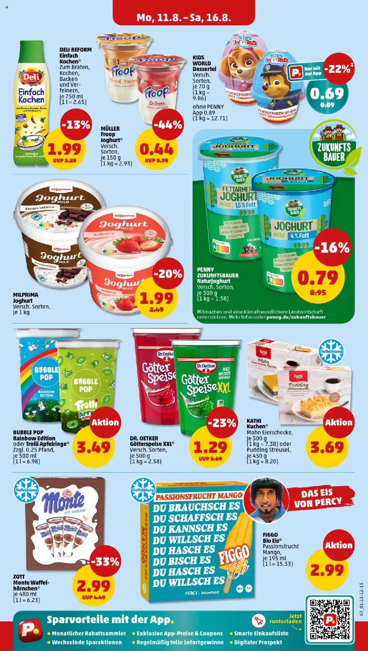 Penny - Sachsen-Anhalt - gültig ab dem 11.08.2025 | Seite: 7 | Produkte: Bauer joghurt, Pudding, Eis, Deli reform