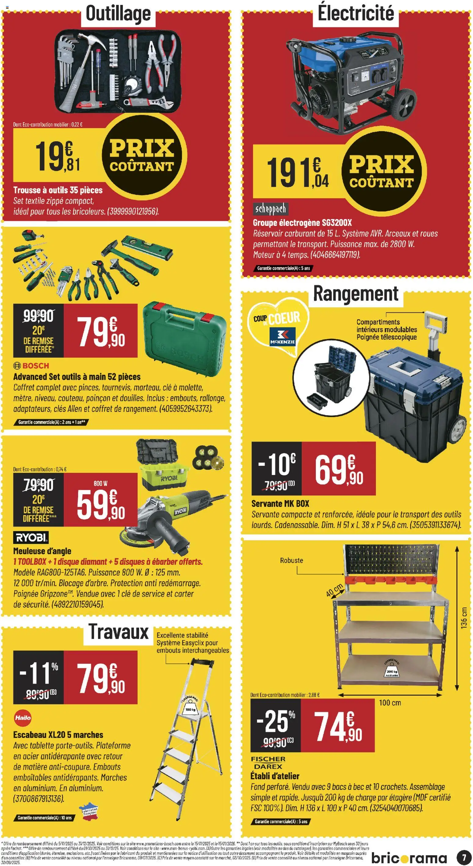 {H1} | Page: 7 | Produits: Tablette, Clé, Trousse à outils, Escabeau