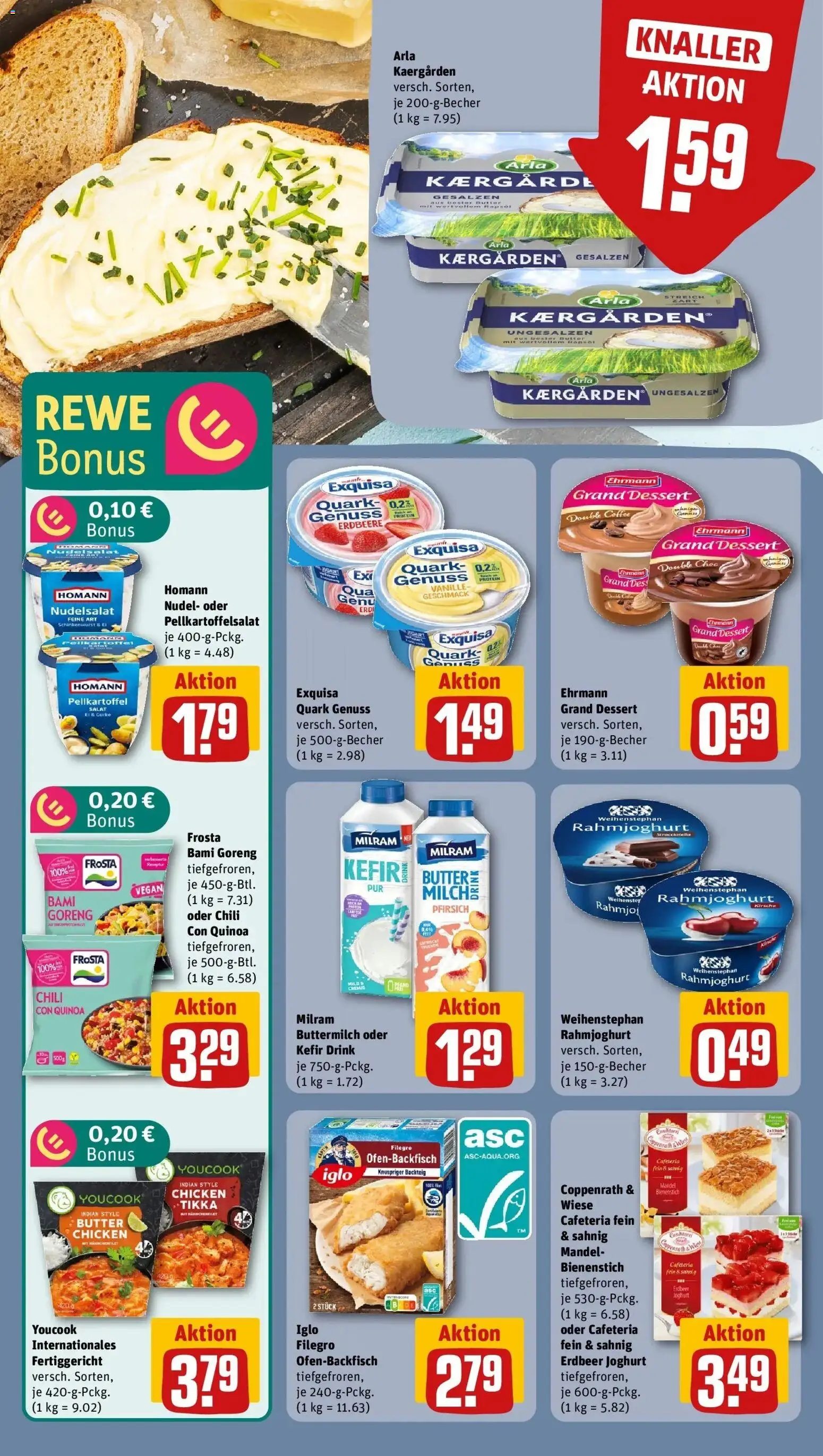 Rewe Prospekt Hamburg	 – gültig ab 13.04.2026 | Seite: 10 | Produkte: Kefir, Butter, Ehrmann grand dessert, Salat