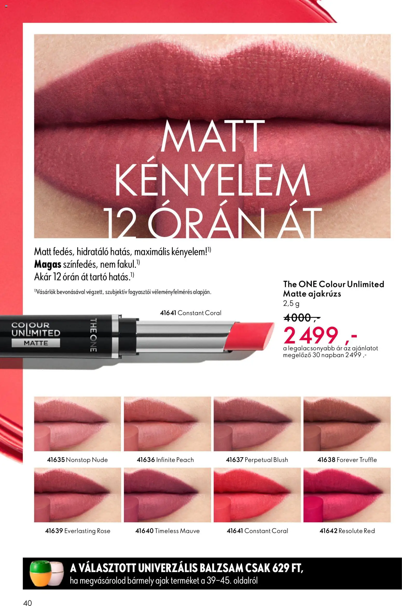 Oriflame akciós ujság - amely érvényes a következő dátumtól: 11.02.2026 | Oldal: 40 | Termékek: Ajakrúzs