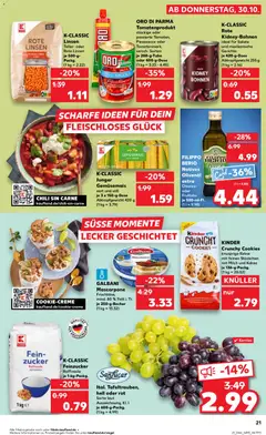 Kaufland Prospekt 	 ab 30.10.2025 gültig | Seite: 21 | Produkte: Mascarpone, Oro di parma, Chili, Kekse