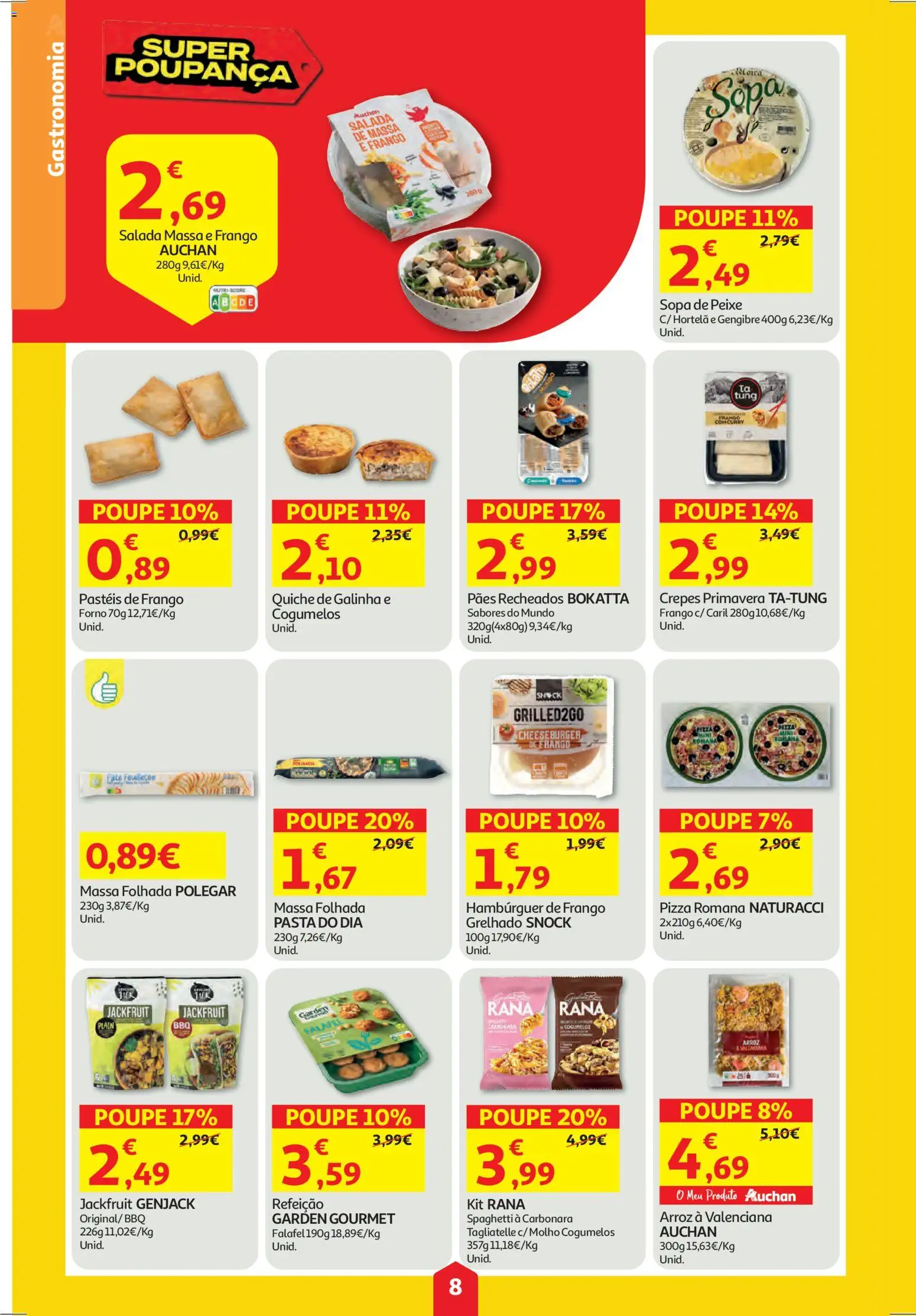 Auchan folheto │ válido de 29.01.2026 | Página: 8 | Produtos: Hortelã, Arroz, Massa, Salada