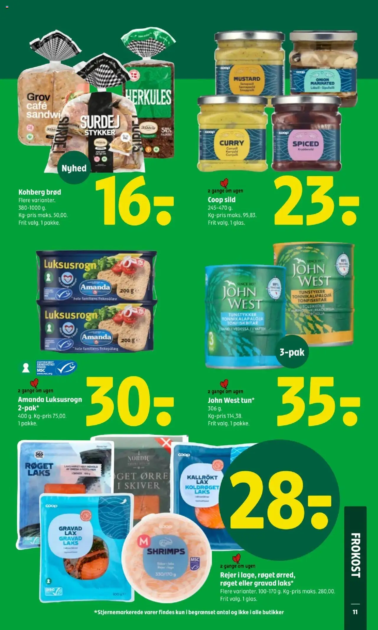 Coop 365 tilbudsavis – gyldig fra 16.10.2025 | Side: 13 | Produkter: Brød, Touca, Sild, Rejer