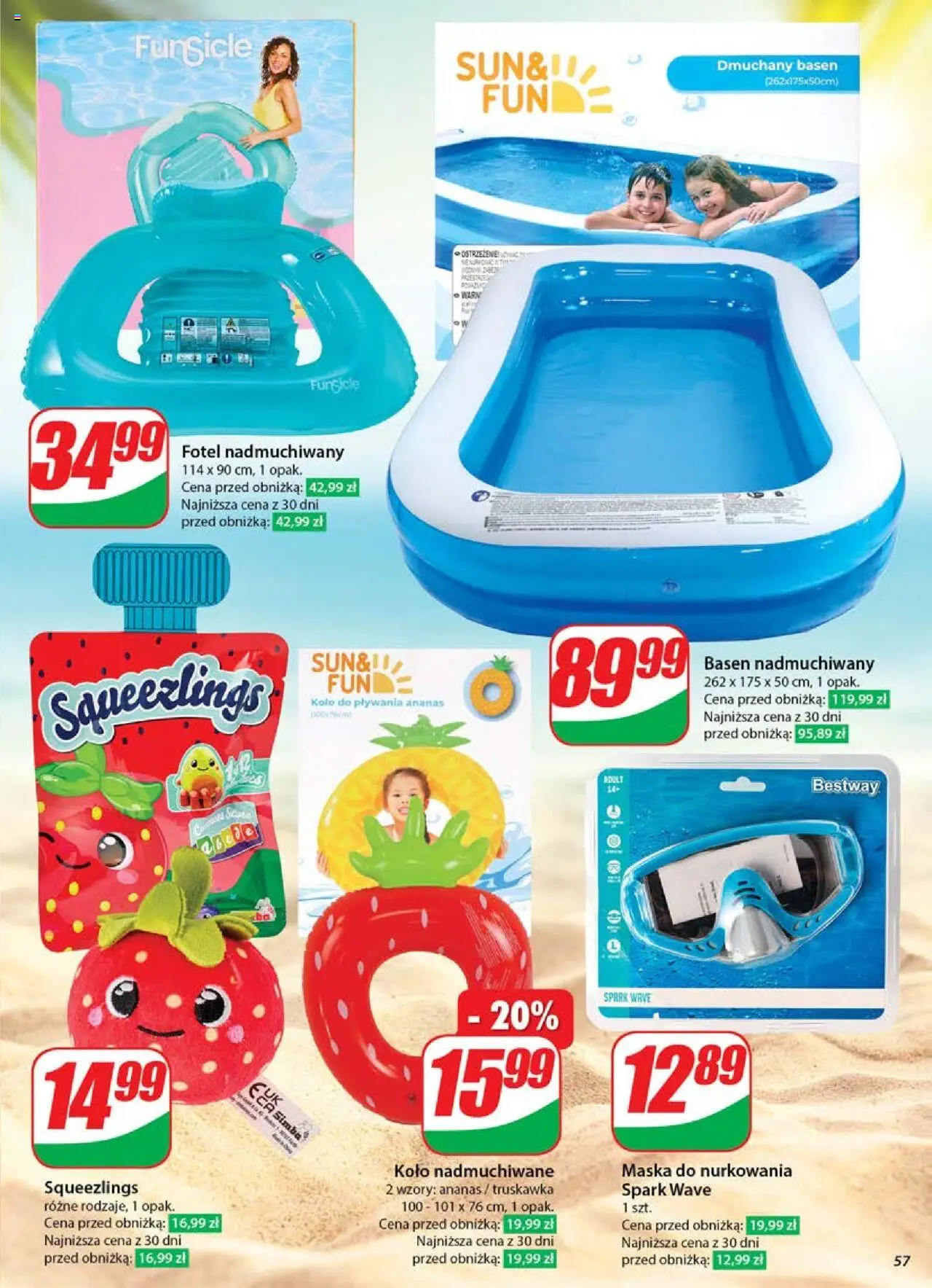 Dino Gazetka od 04.06.2025 | Strona: 57 | Produkty: Fotel, Basen, Maska, Ananas