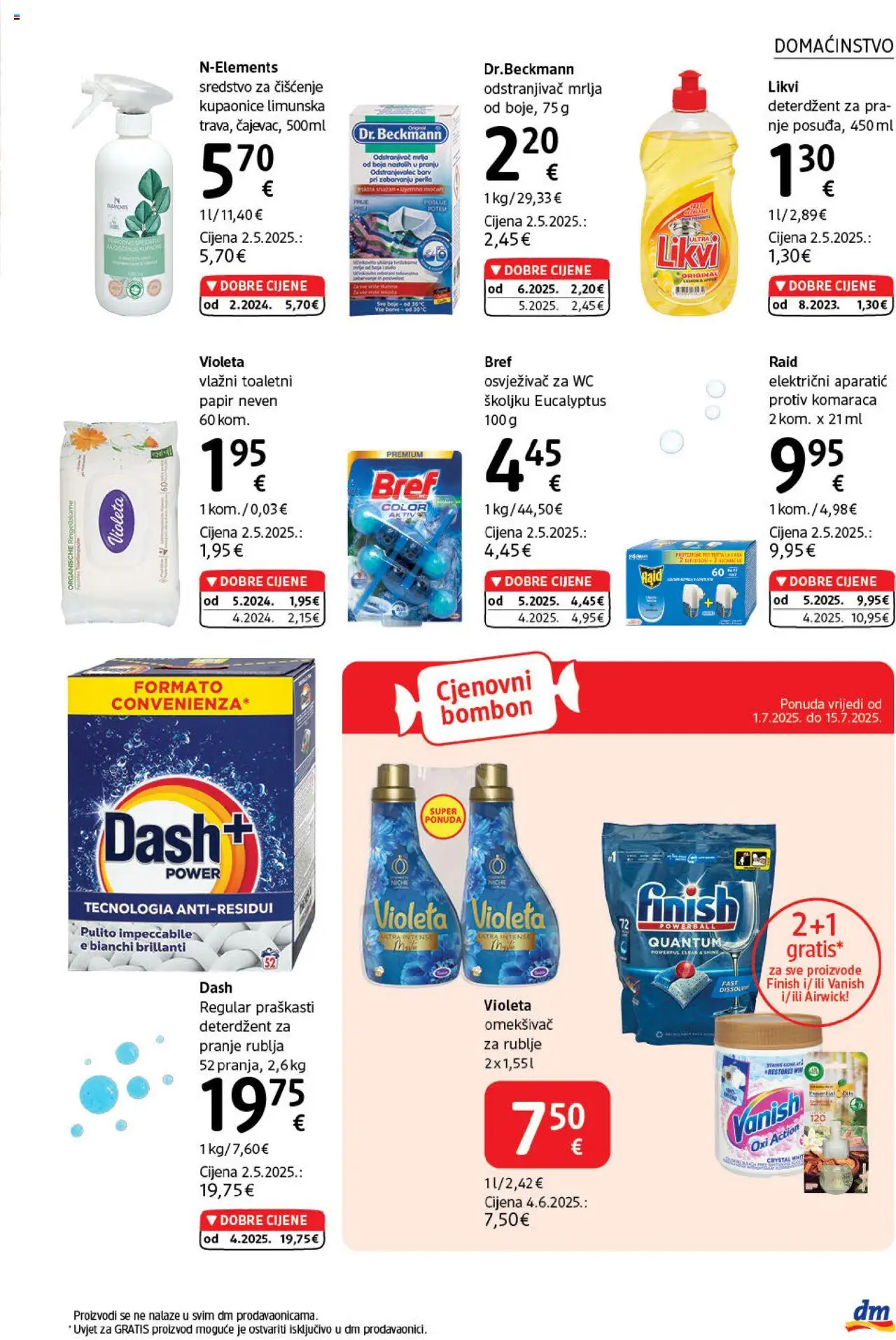 DM katalog | vrijedi od 01.07.2025 | Stranica: 27 | Proizvodi: Omekšivač, Toaletni papir, Vanish, Violeta