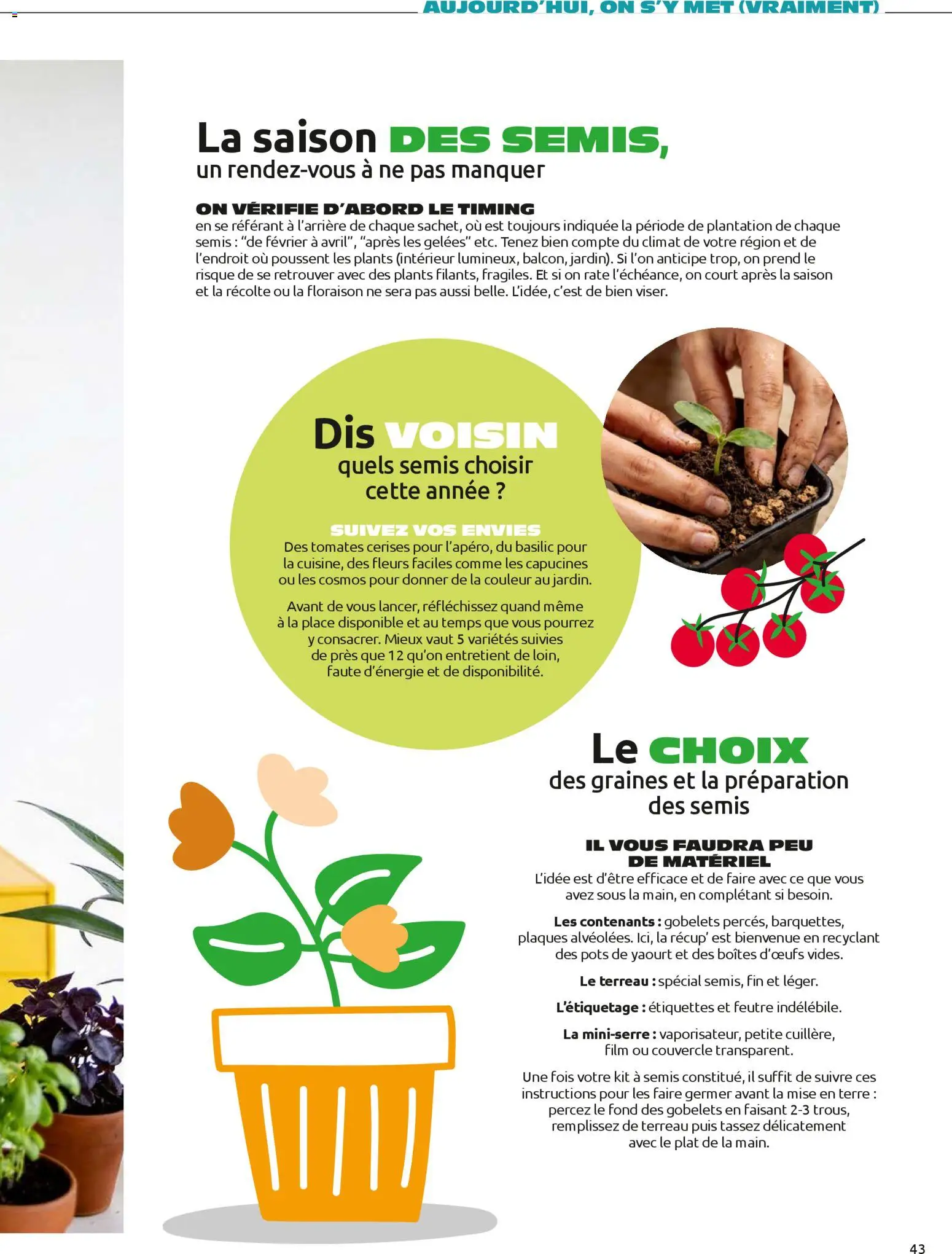 {H1} | Page: 43 | Produits: Cerises, Terreau, Yaourt, Tomates