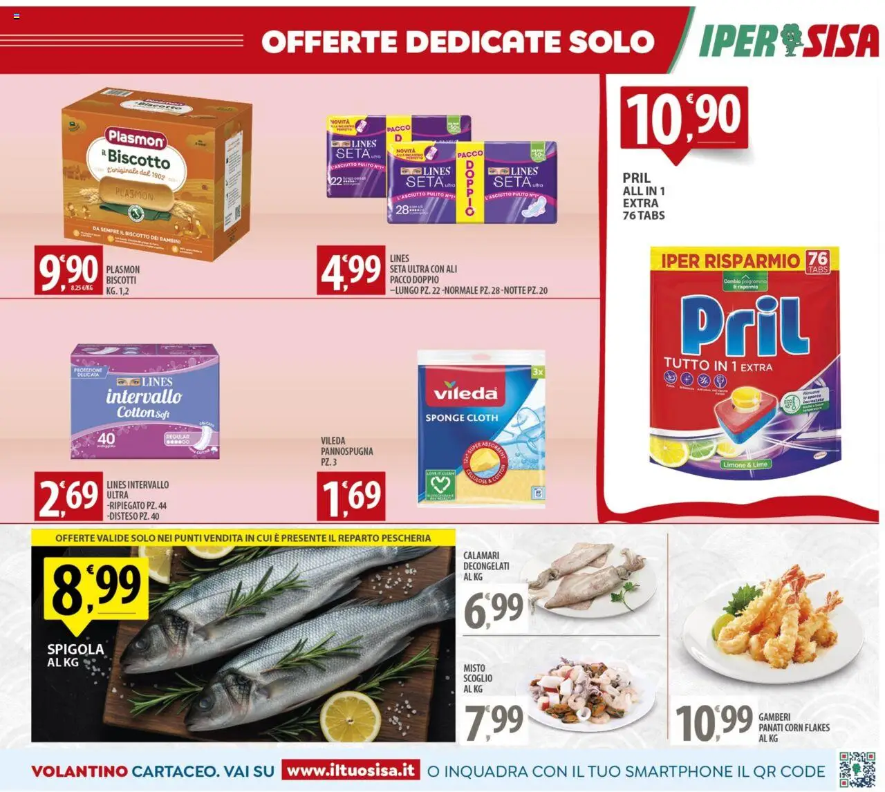 Volantino SISA del 14.10.2025 | Pagina: 15 | Prodotti: Gamberi, Biscotti, Lime, Smartphone