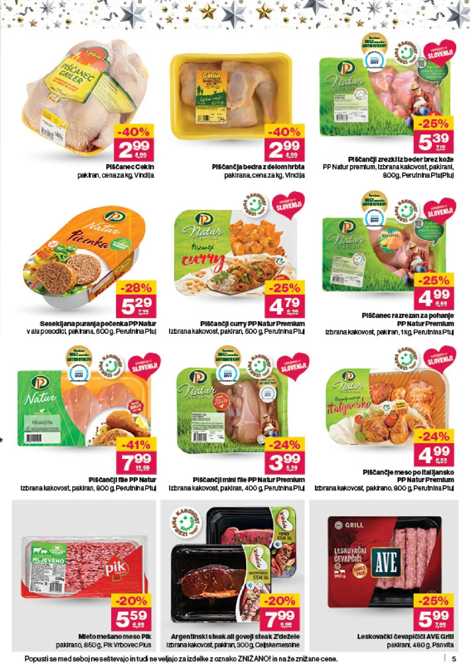 Novi Mercator katalog ponudbe – veljaven od 18.12.2025 | Stran: 5 | Izdelki: Čevapčiči, Piščančja bedra, Piscancje meso, Grill