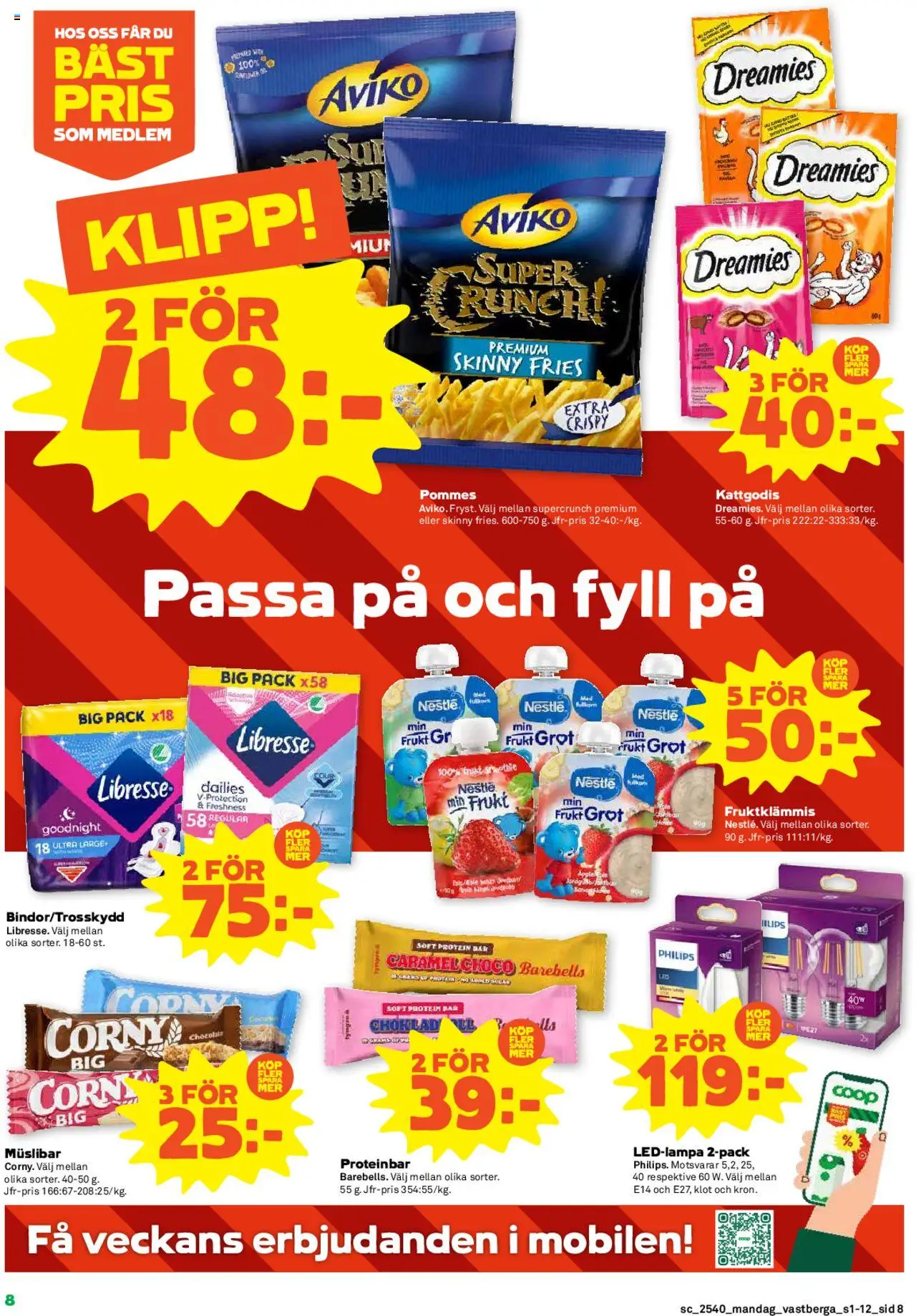 Coop Forum reklamblad aktuell från 29.09.2025 | Sida: 8 | Produkter: Proteinbar, Choklad