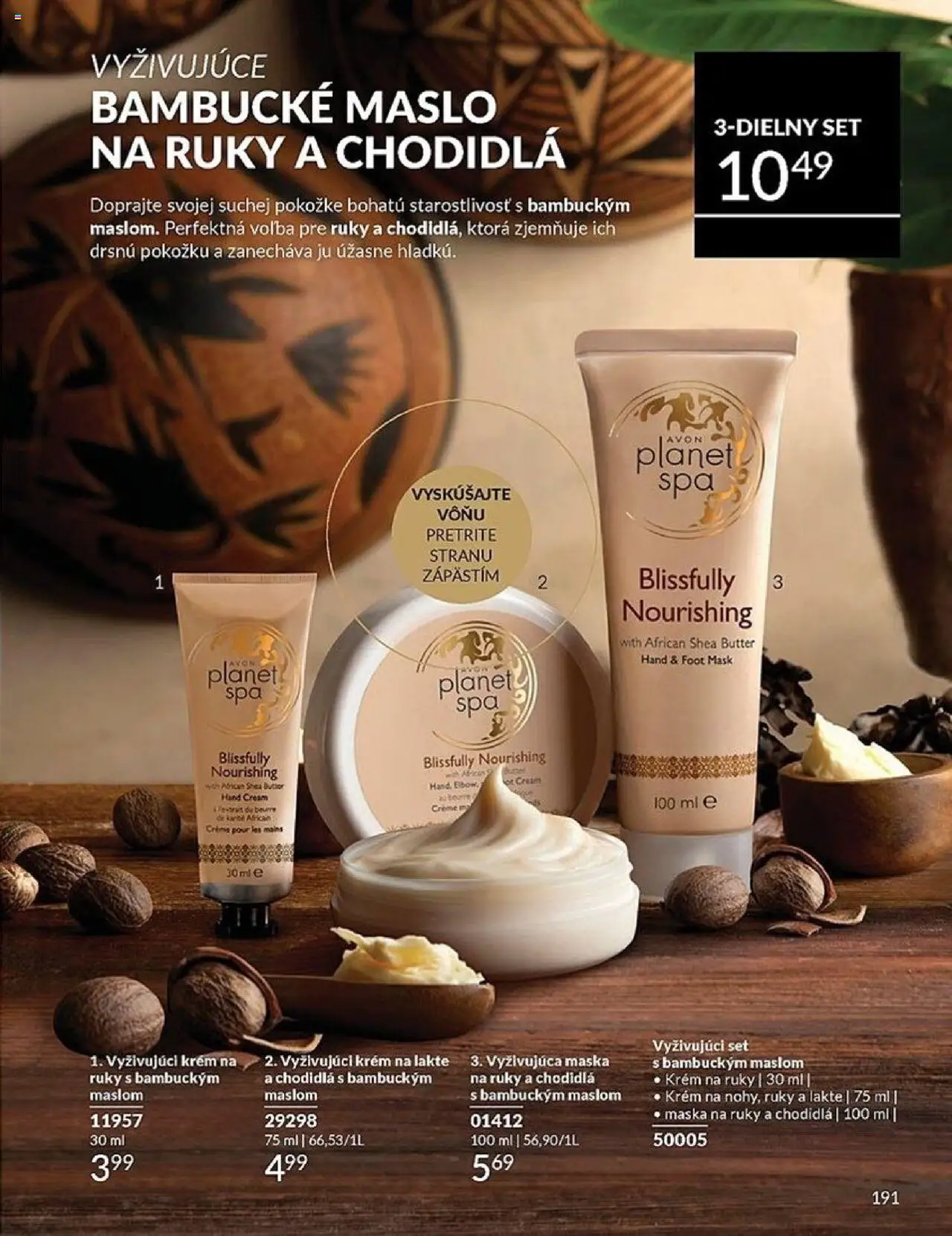 Nové Avon akcie – leták je platný od 01.10.2025 | Strana: 191 | Produkty: Maslo, Maska, Krém na ruky, Krém