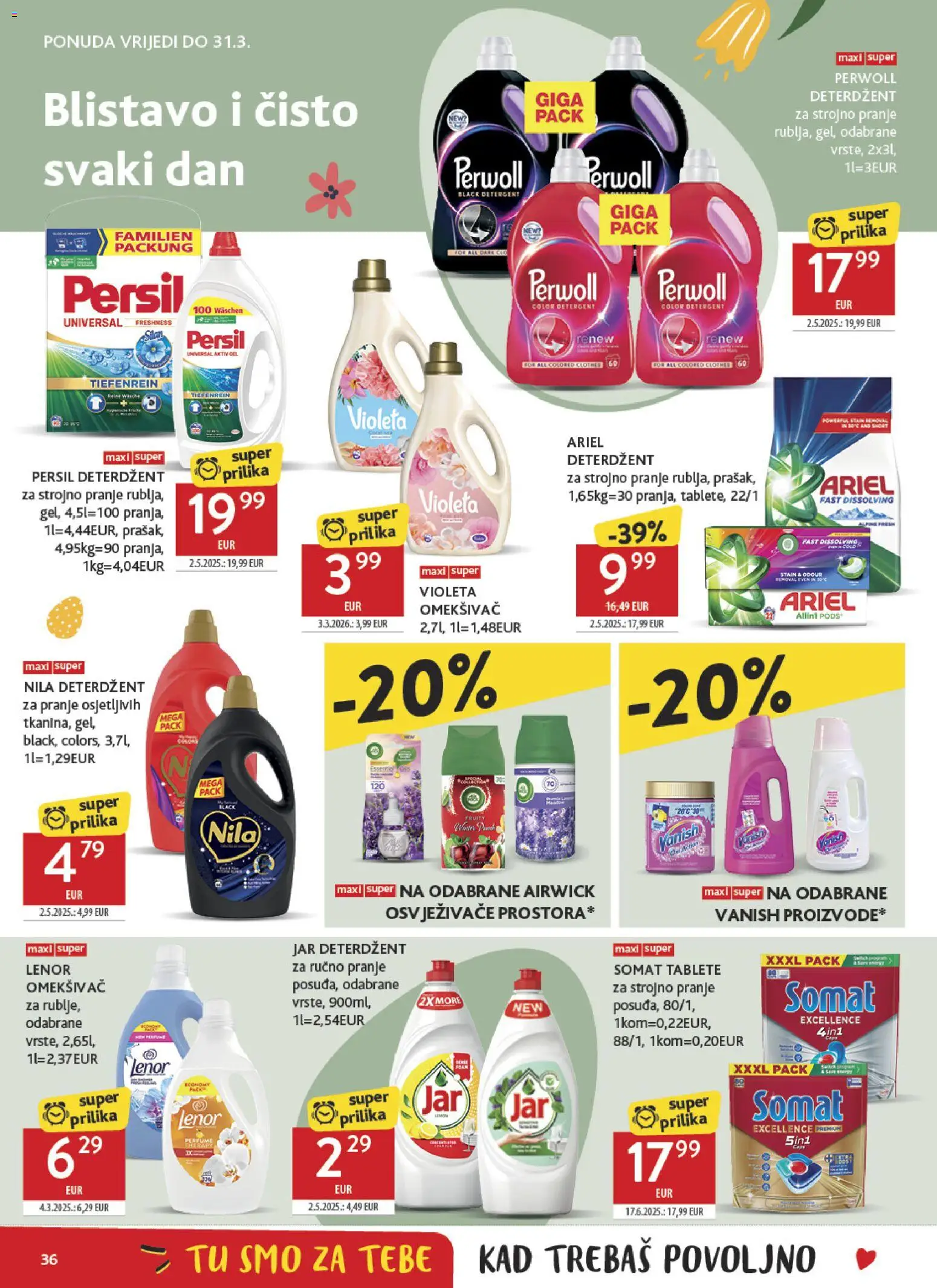 Konzum katalog | vrijedi od 18.03.2026 | Stranica: 36 | Proizvodi: Jar, Vanish, Somat, Persil