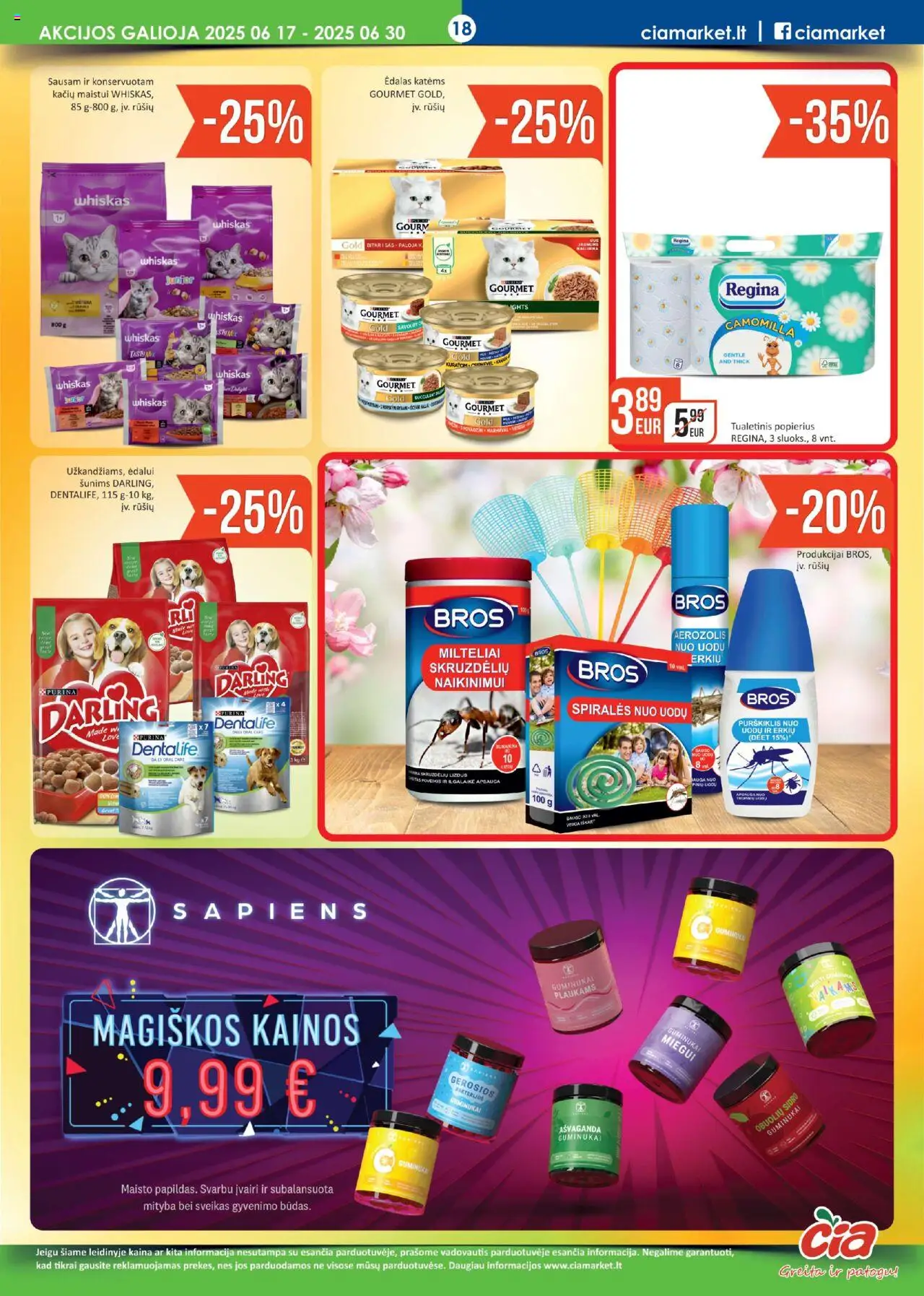 ČIA MARKET leidinys│galioja nuo 17.06.2025 | Puslapis: 18 | Prekių: Guminukai, Tualetinis popierius