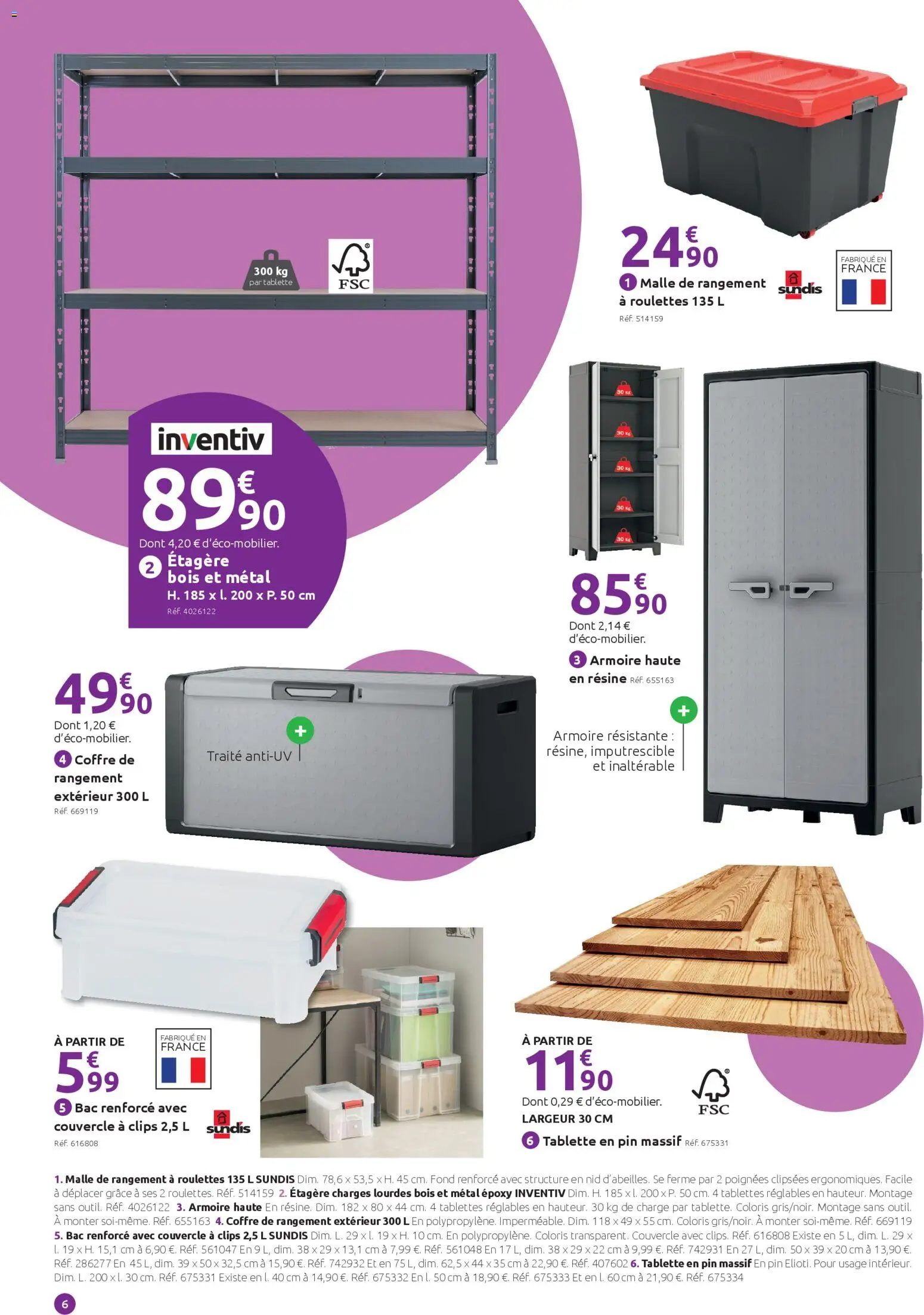 {H1} | Page: 6 | Produits: Poignées, Armoire, Étagère, Coffre de rangement