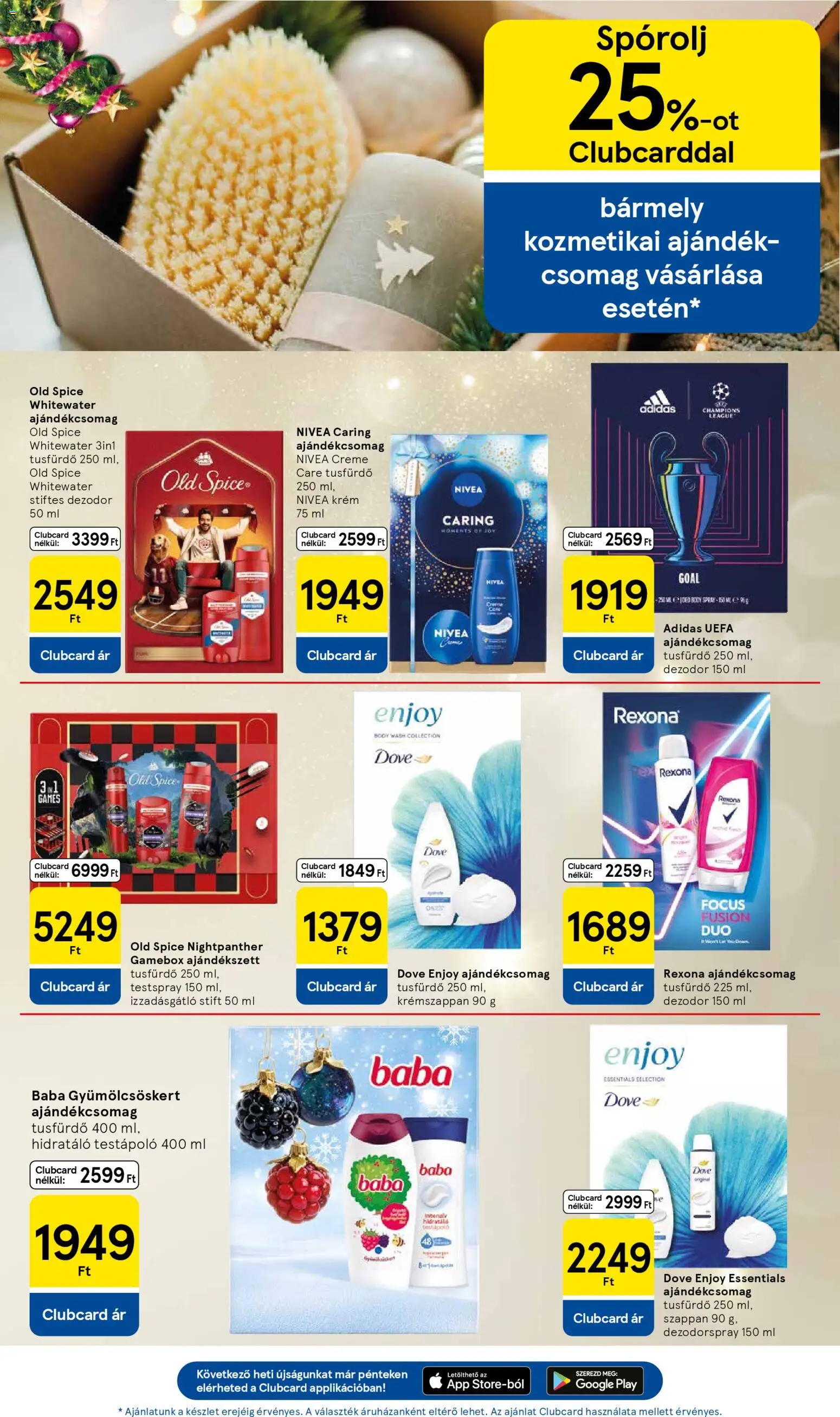 Tesco akciós ujság - amely érvényes a következő dátumtól: 04.12.2025 | Oldal: 7 | Termékek: Old spice, Szappan, Tusfürdő, Izzadásgátló