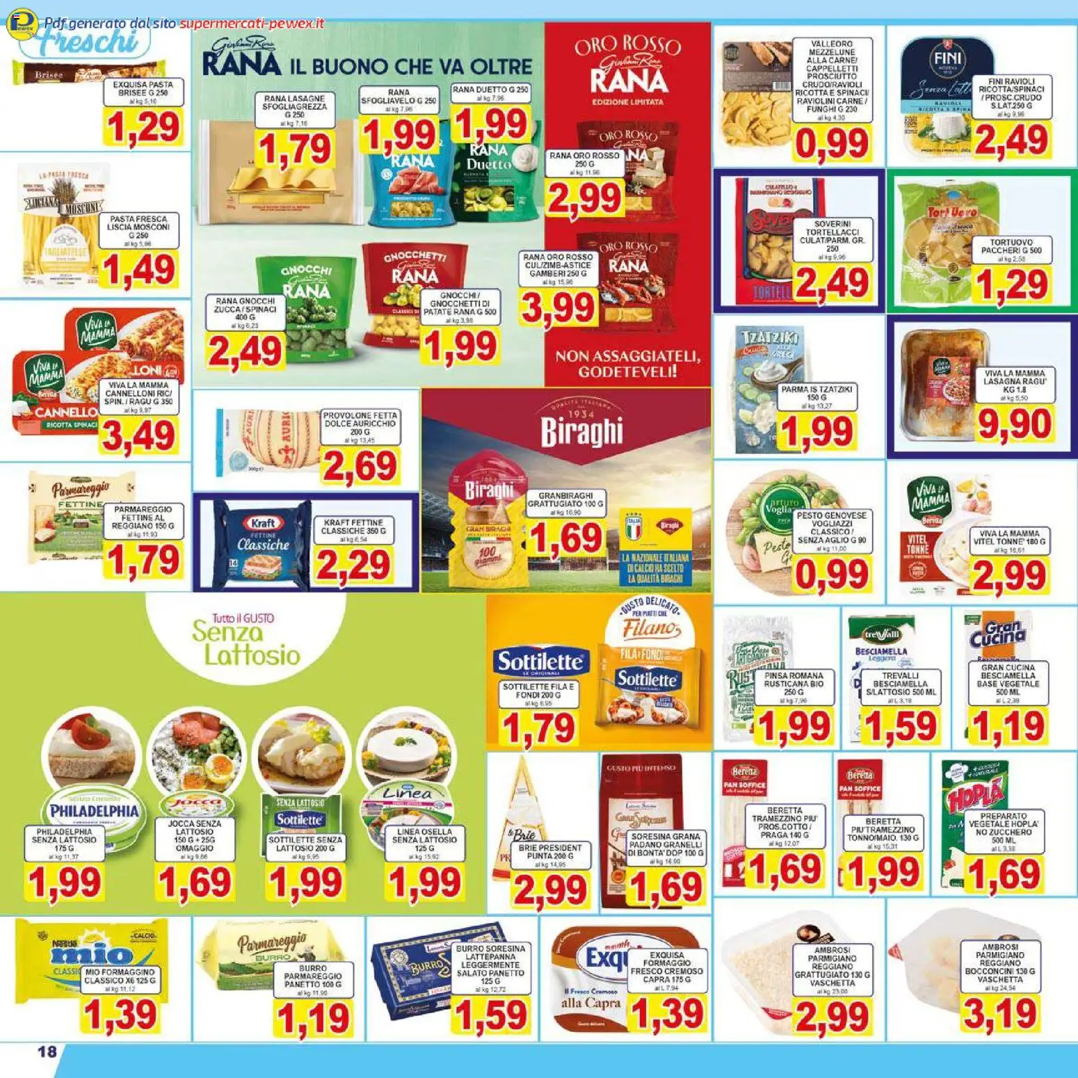 Volantino Pewex del 29.10.2025 | Pagina: 18 | Prodotti: Formaggio, Pasta, Ragú, Besciamella