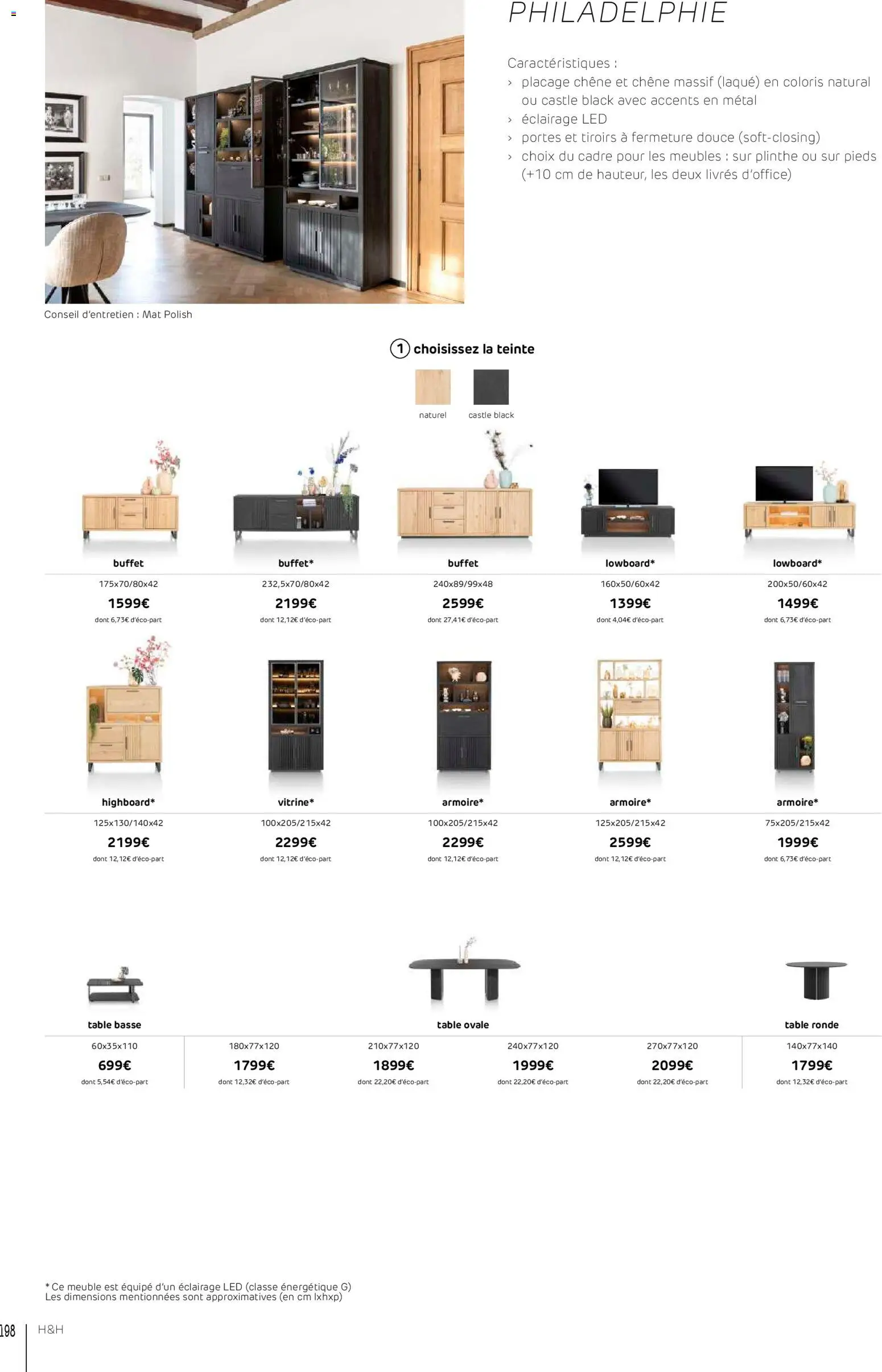{H1} | Page: 198 | Produits: Table basse, Buffet, Portes, Tiroirs