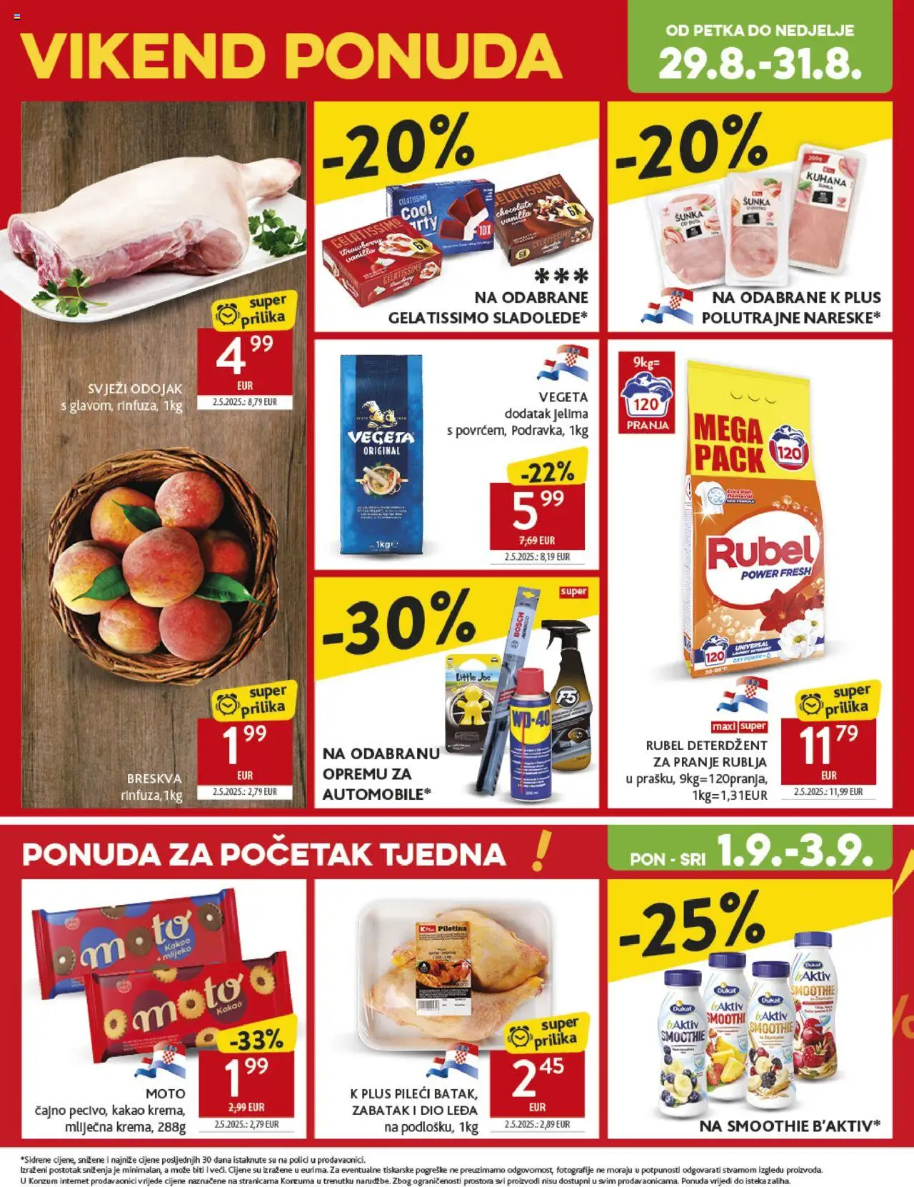 Konzum HR akciós ujság - amely érvényes a következő dátumtól: 27.08.2025 | Oldal: 41 | Termékek: Vegeta, Smoothie, Dió