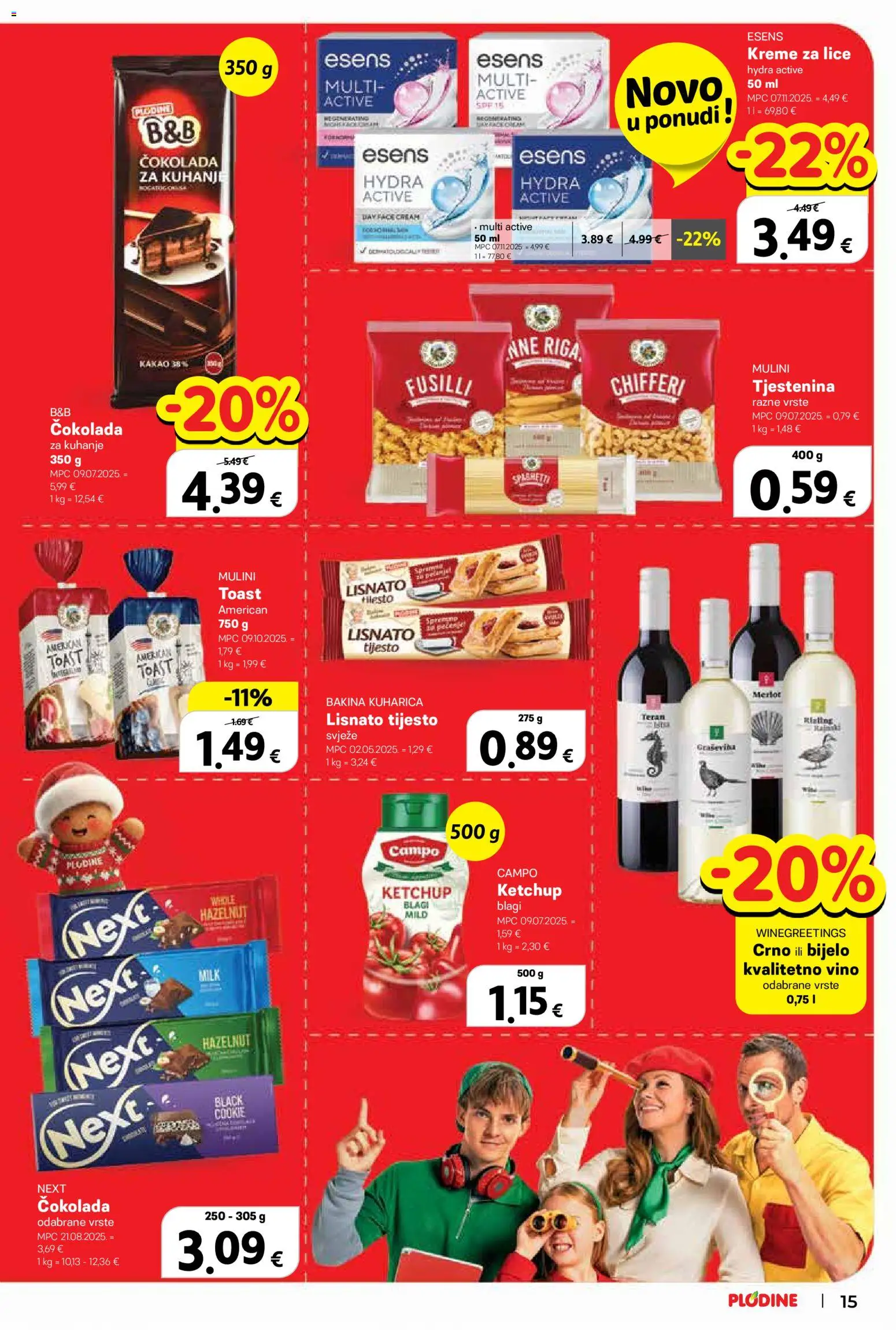 Plodine katalog | vrijedi od 26.11.2025 | Stranica: 15 | Proizvodi: Čokolada, Tjestenina, Lisnato tijesto, Kakao