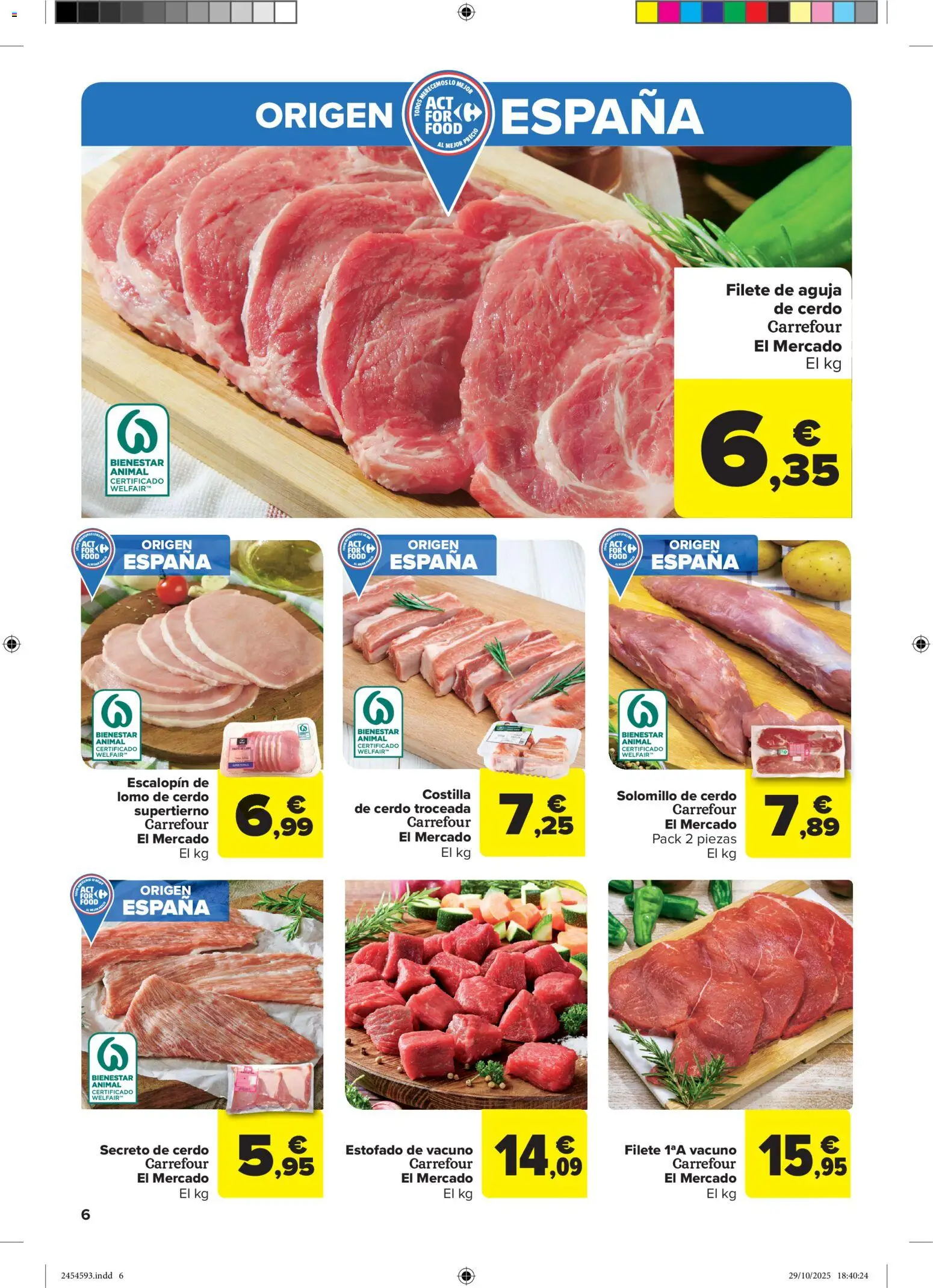 Carrefour folleto │ válido desde el 14.11.2025 | Página: 6 | Productos: Solomillo de cerdo, Cerdo, Costilla de cerdo, Filete