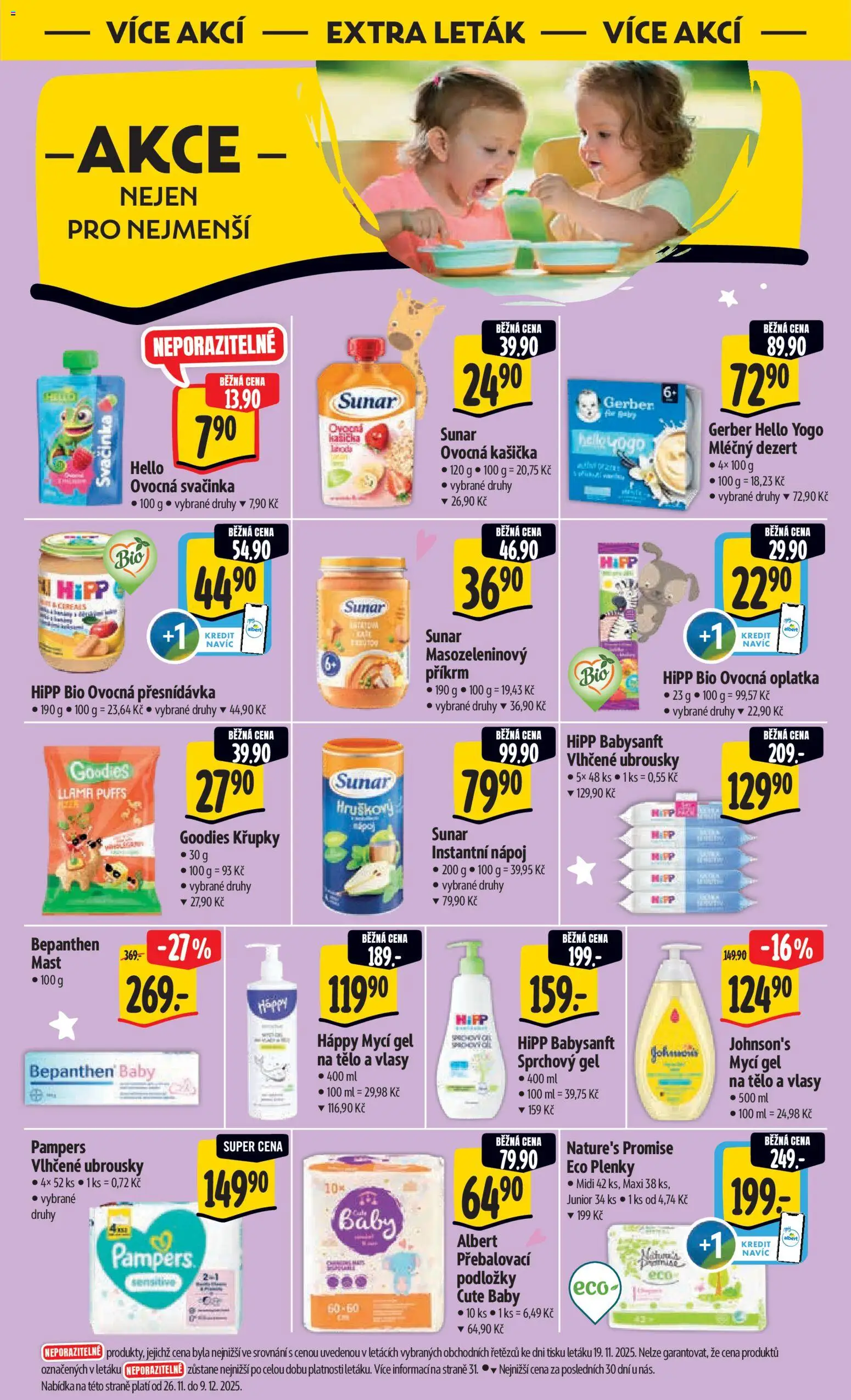 Albert leták - Hypermarket od 26.11.2025 | Strana: 54 | Produkty: Sprchový gel, Bepanthen Baby, Pampers, Příkrm