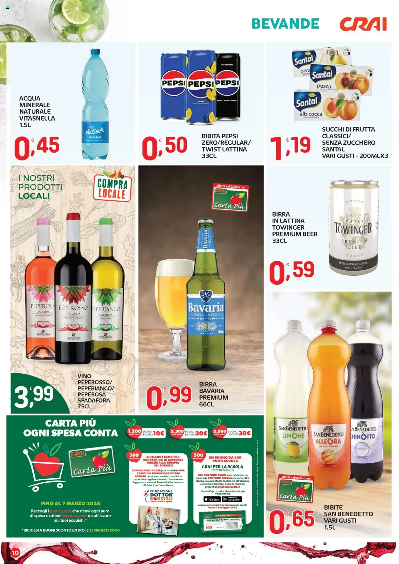 Volantino CRAI del 04.09.2025 | Pagina: 10 | Prodotti: Birra, Zucchero, Limone, Bibite