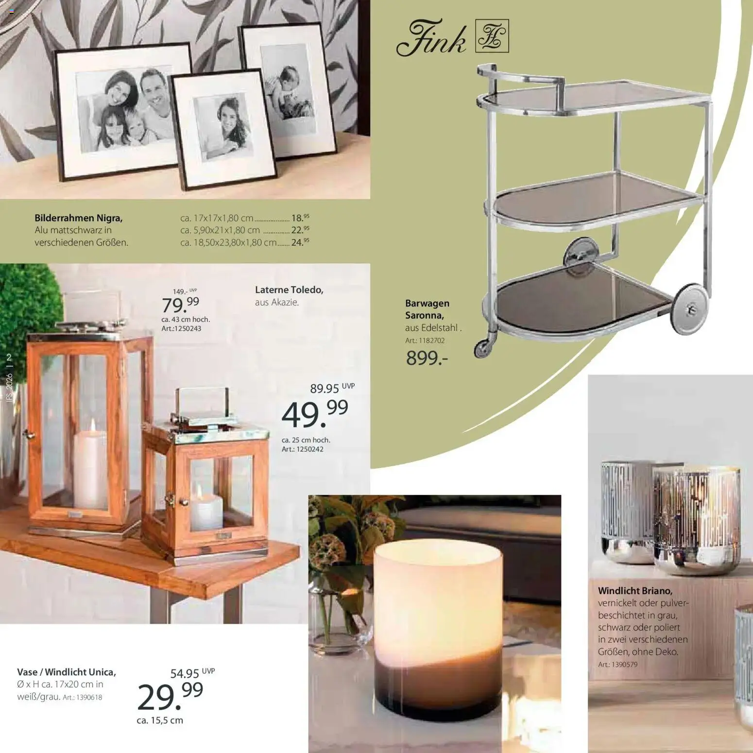 Zurbrüggen Frühlings-Boten für dein zuhause – gültig ab 14.04.2026 | Seite: 2 | Produkte: Barwagen, Vase, Bilderrahmen