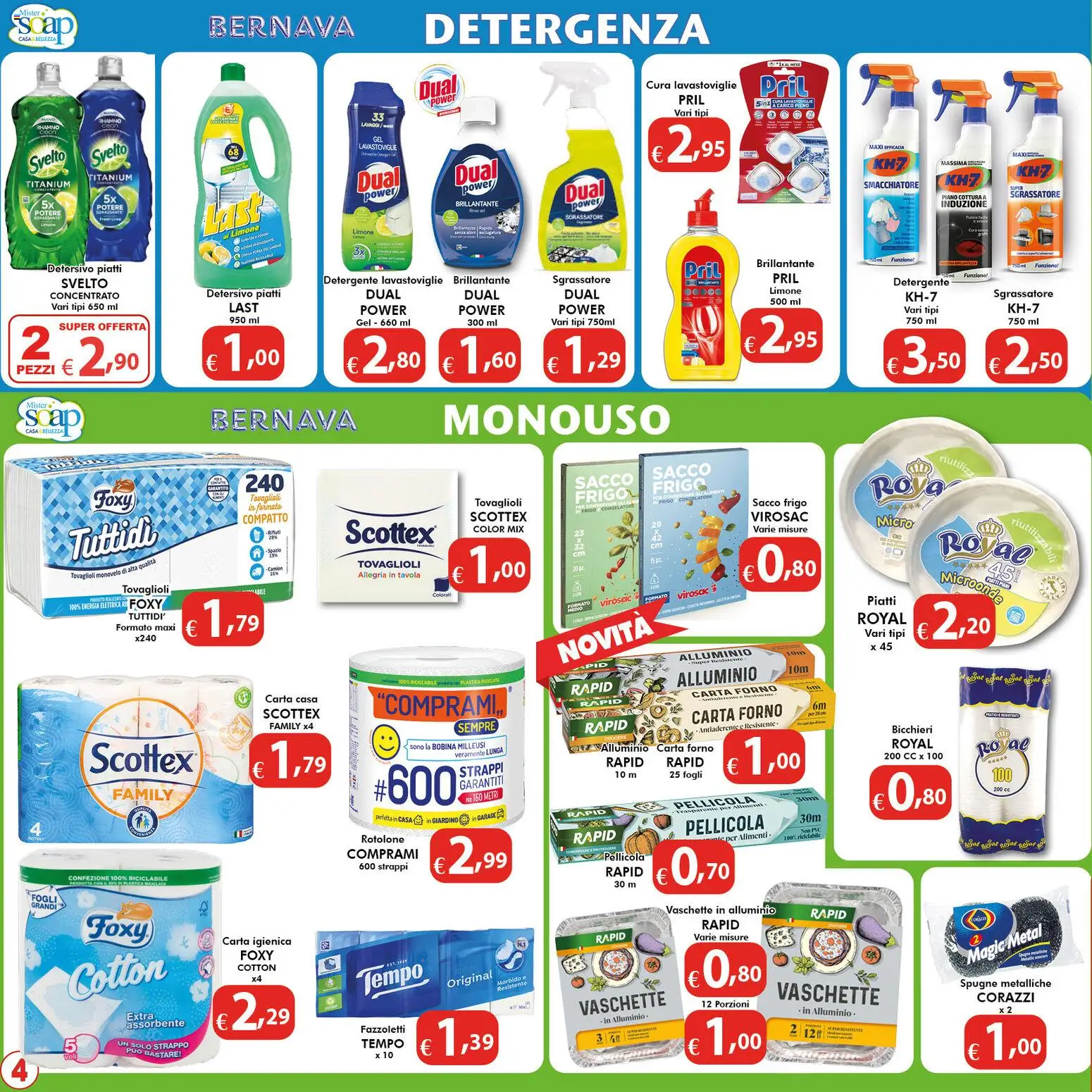 Volantino Bernava del 10.04.2026 | Pagina: 4 | Prodotti: Smacchiatore, Lavastoviglie, Alluminio, Carta forno