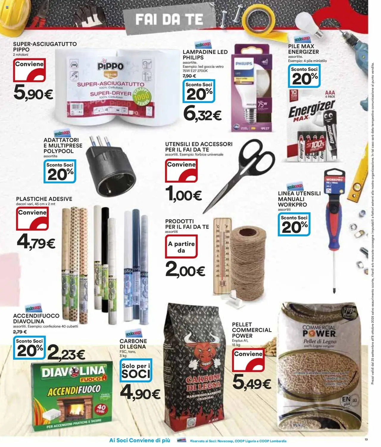 Volantino Ipercoop del 25.09.2025 | Pagina: 19 | Prodotti: Pellet, Tè, Data, Forbice