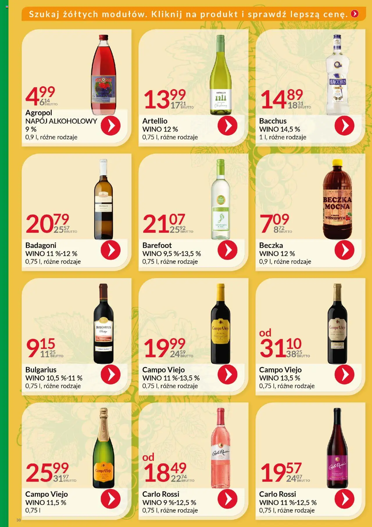 Eurocash Gazetka - Katalog Alkoholowy od 01.06.2025 | Strona: 38 | Produkty: Chardonnay, Wino, Carlo Rossi
