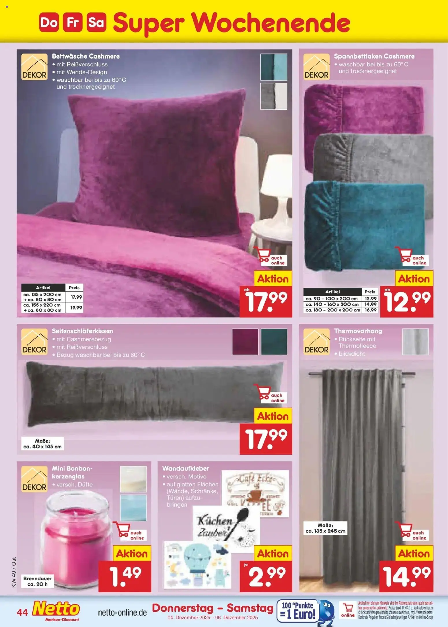 Netto Marken-Discount prospekt Pirna	 – gültig ab 01.12.2025 | Seite: 47 | Produkte: Bettwäsche, Kuchen